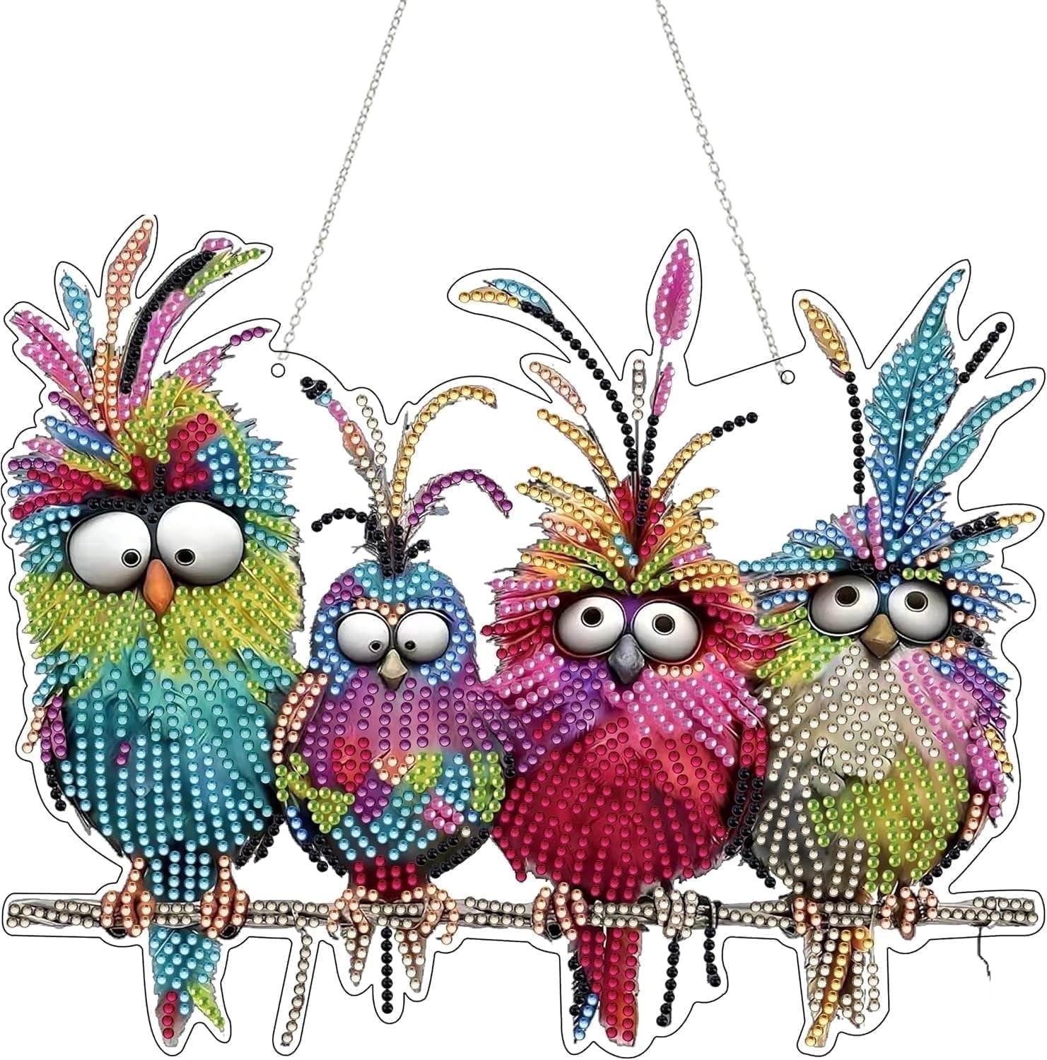 Wekvgz 5D Diamond Painting Ornament Kit, Double Sided Bird Craft Set for Home Decor (Multicolor, 1 Pack) qi3bw