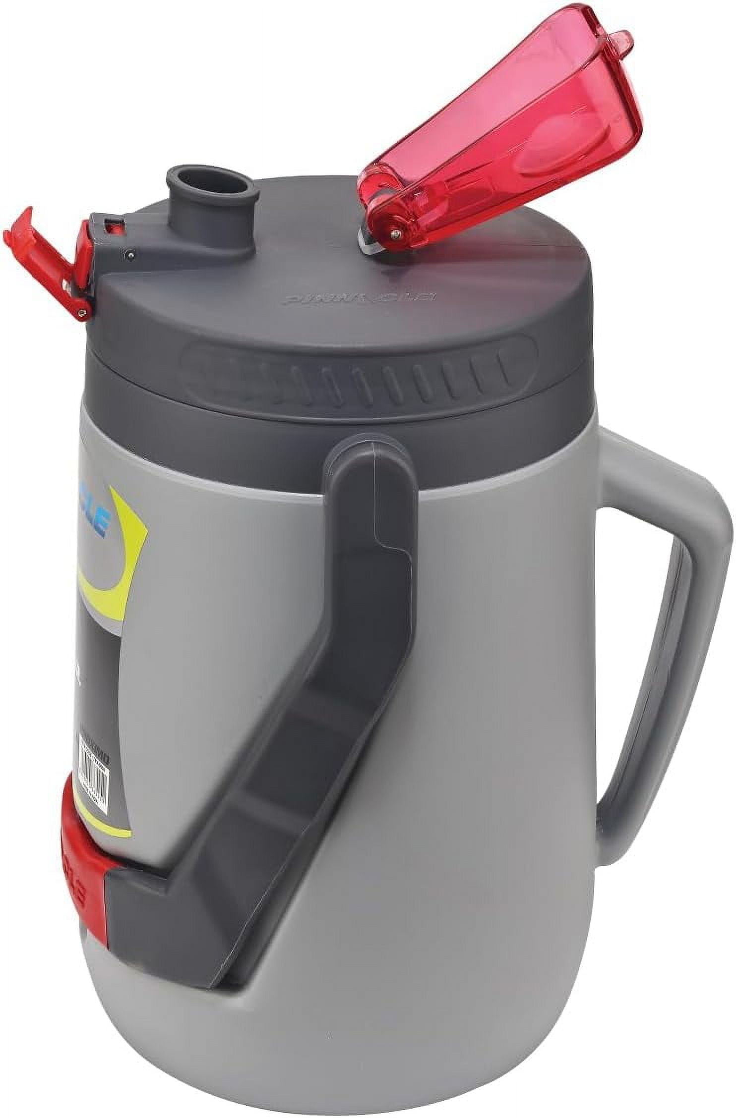 Pinnacle Thermoware Insulated Water Jug with Spout, Double Wall Foam Insulation, Leak-Proof Flip Lid (Red, 85 oz) mveff