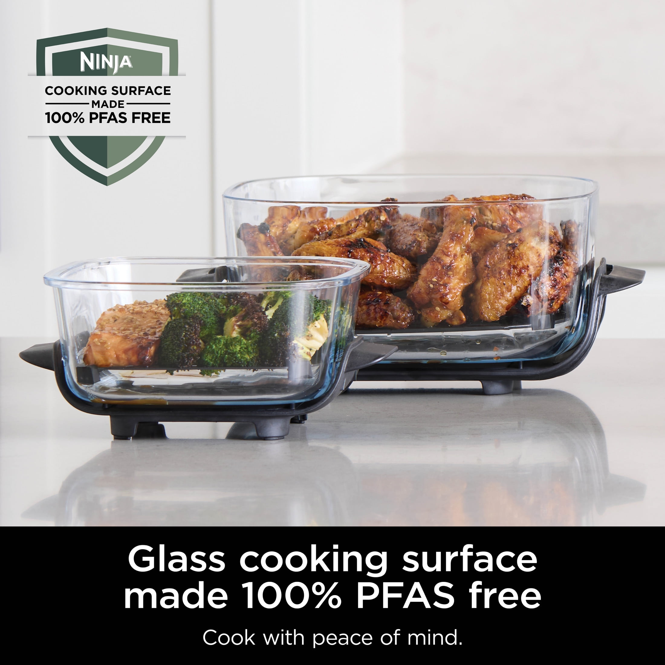 Ninja Crispi Glass Air Fryer 3-in-1 Portable Countertop Oven (White, 4 qt) iggs7