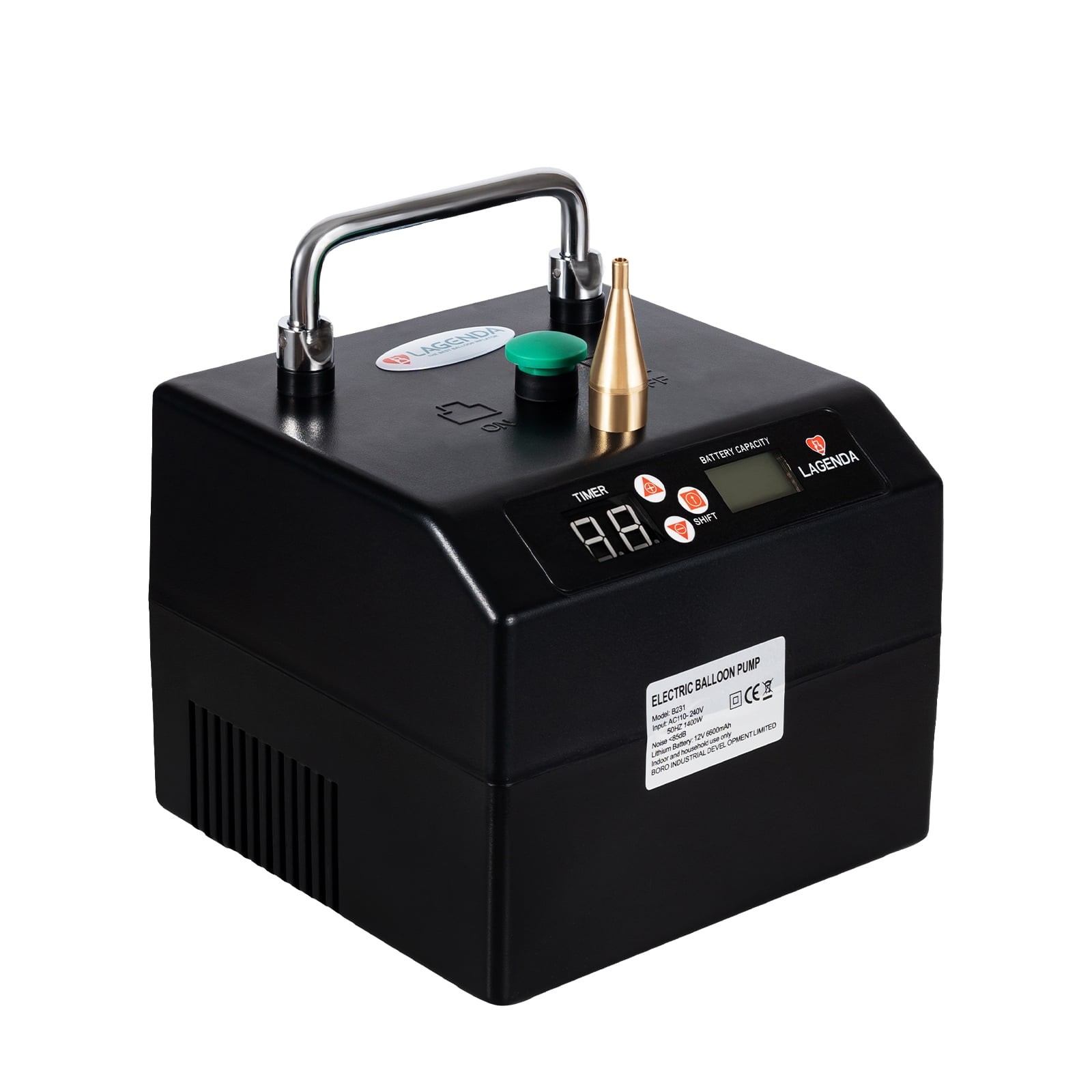 Lagenda Electric Balloon Pump Inflator (120W, Black, 6.3 x 5.9 x 5.1 in) oryf9