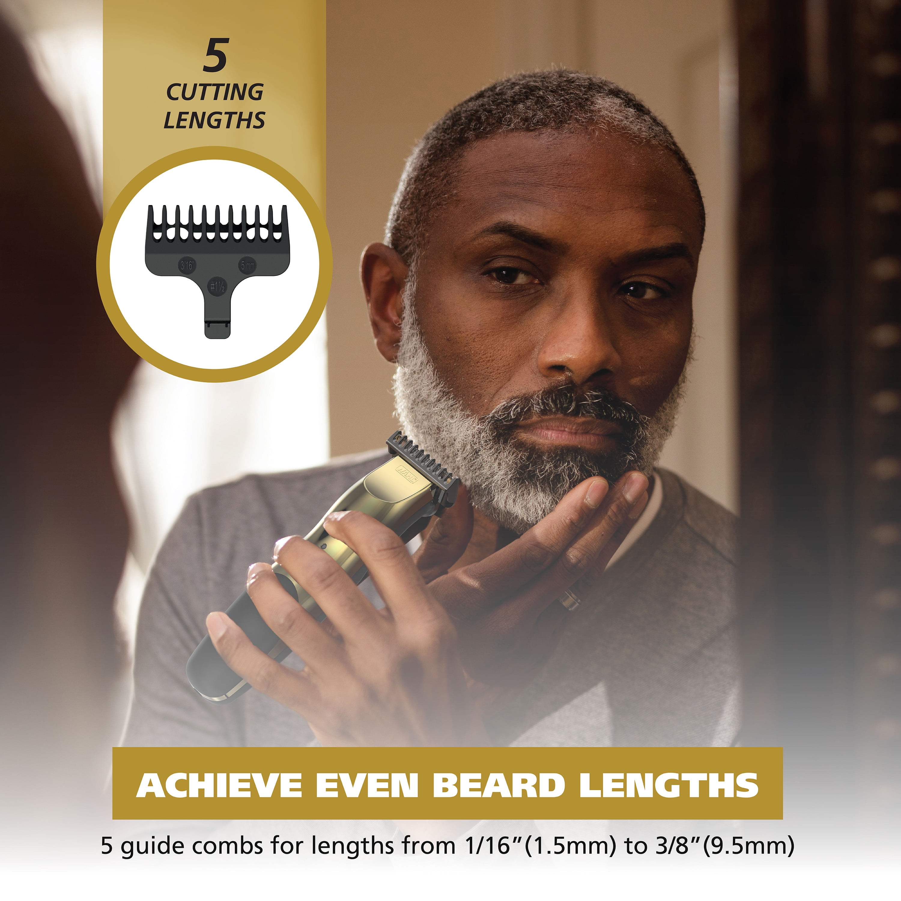 Wahl T-Pro Plus USB Rechargeable Hair Trimmer with Stainless Steel T-Blade (Gold, 1 Unit) 9td7l