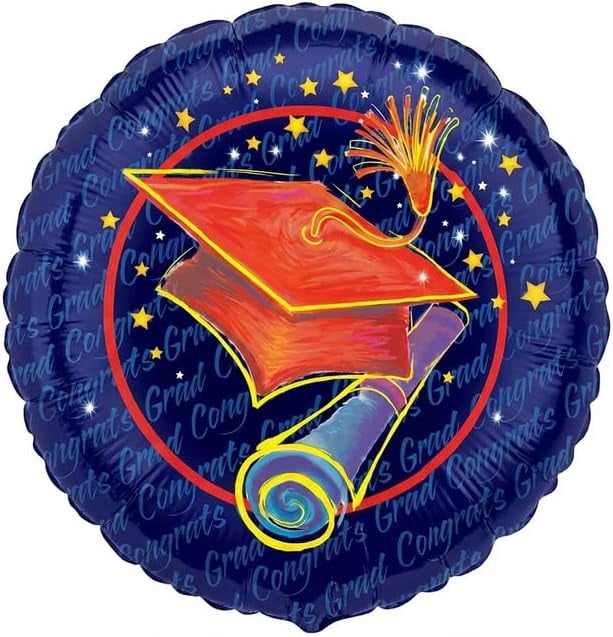 PMU Graduation Cap Mylar Foil Balloon (Blue, 18 in) vlhvu