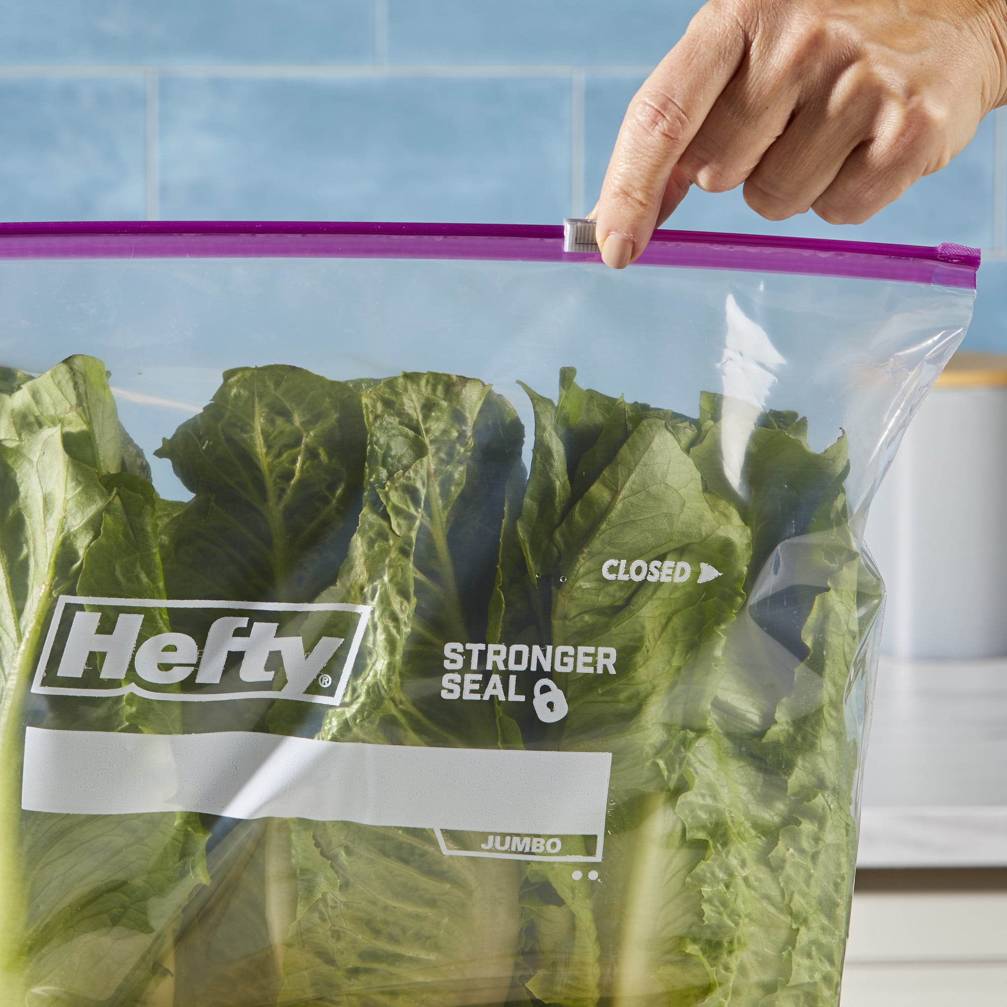 Hefty Slider Jumbo Storage Bags, Extra Strong Seal, Clear (2.5 Gallon, 10 Count) 11303