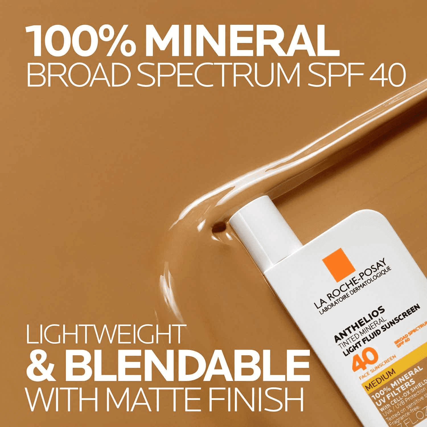 La Roche-Posay Anthelios Tinted Mineral SPF 40 Sunscreen Fluid (Medium, 1.7 fl oz) 1h9dx