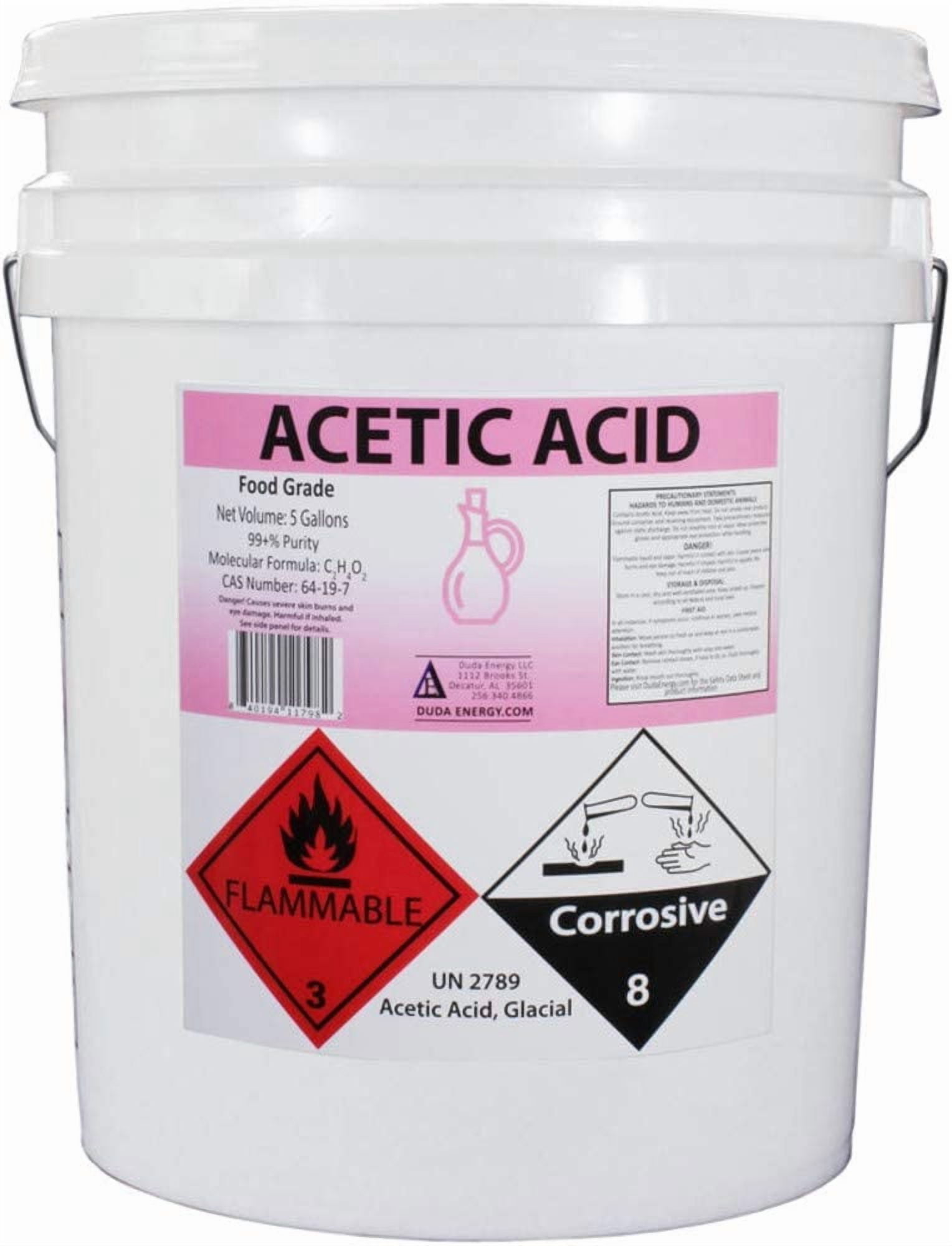 Duda Energy Food Grade Glacial Acetic Acid (99.85% Purity, 5 Gallon) bv248
