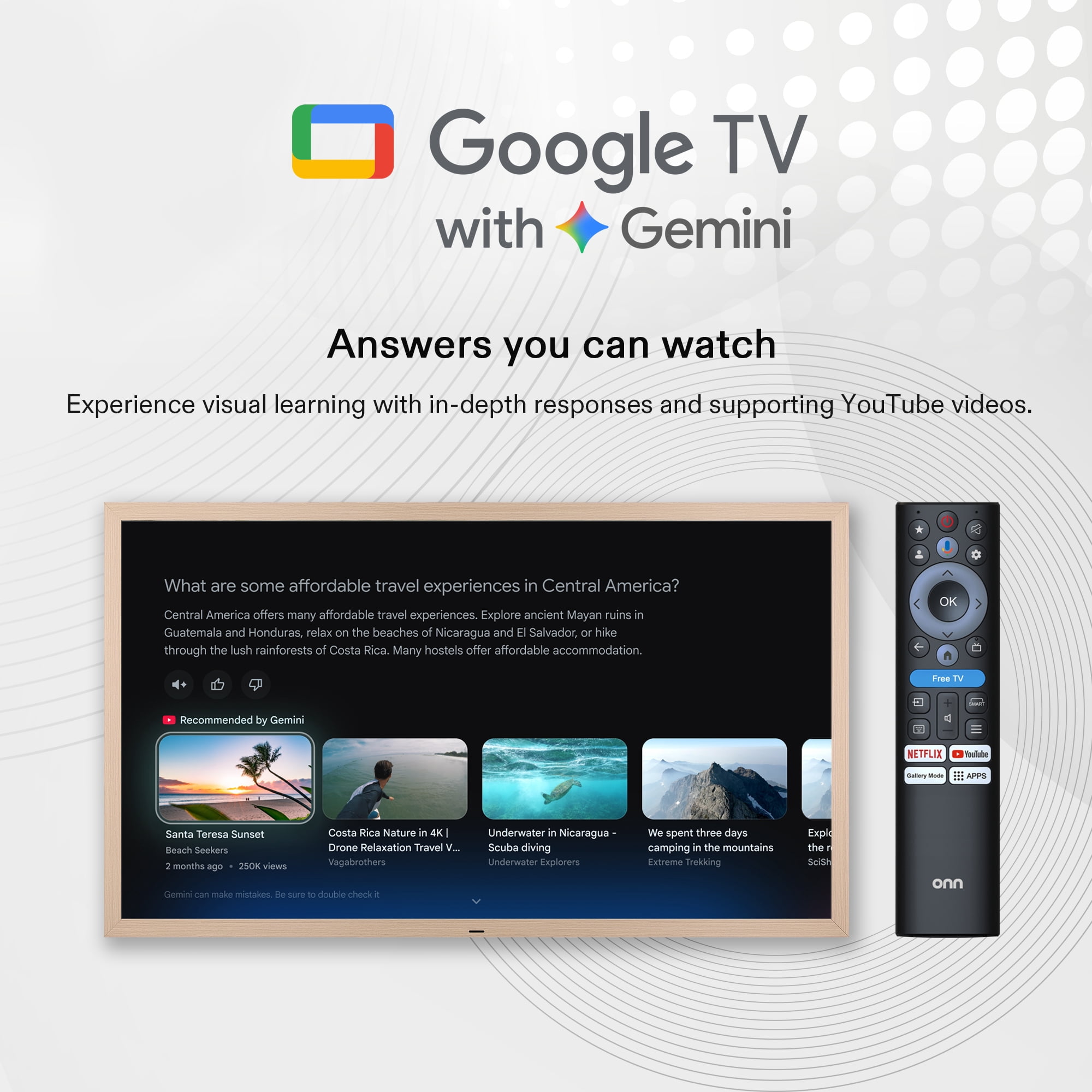 onn 65 in The Fresco Art Gallery 4K UHD Google TV with Gemini (Golden Brown, 65 in) oqgg7