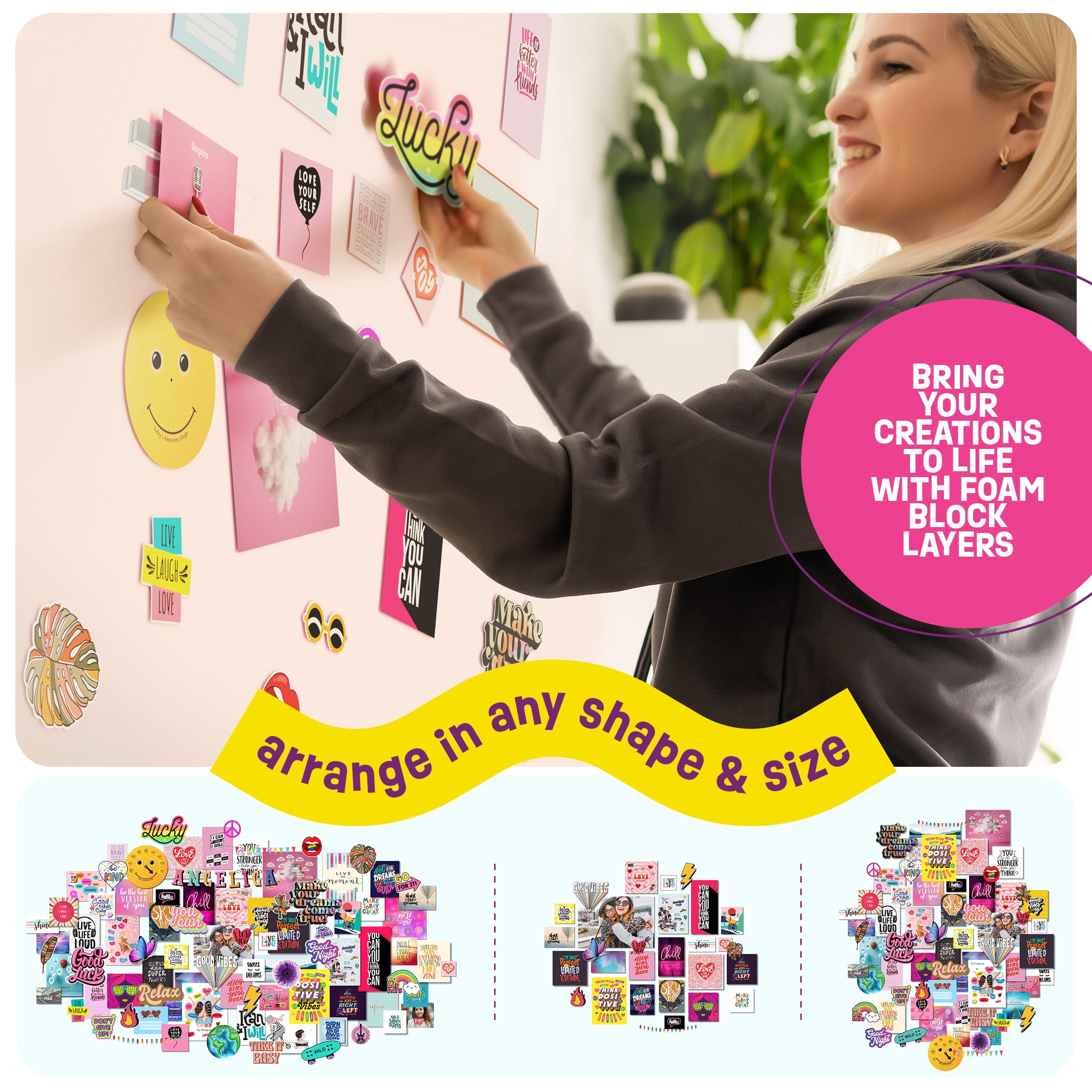 Pretty M Wall Collage Craft Kit for Teen Girls DIY Art Project (1000+ Pieces) fh5q4