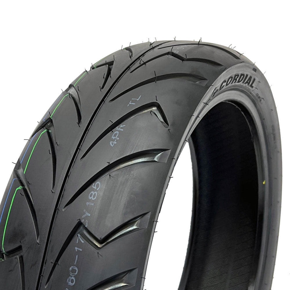 Cordial Motorcycle Rear Tire 150/60-17 Street Tread Pattern for Cruiser Touring (Black, 150/60-17) fh4nf