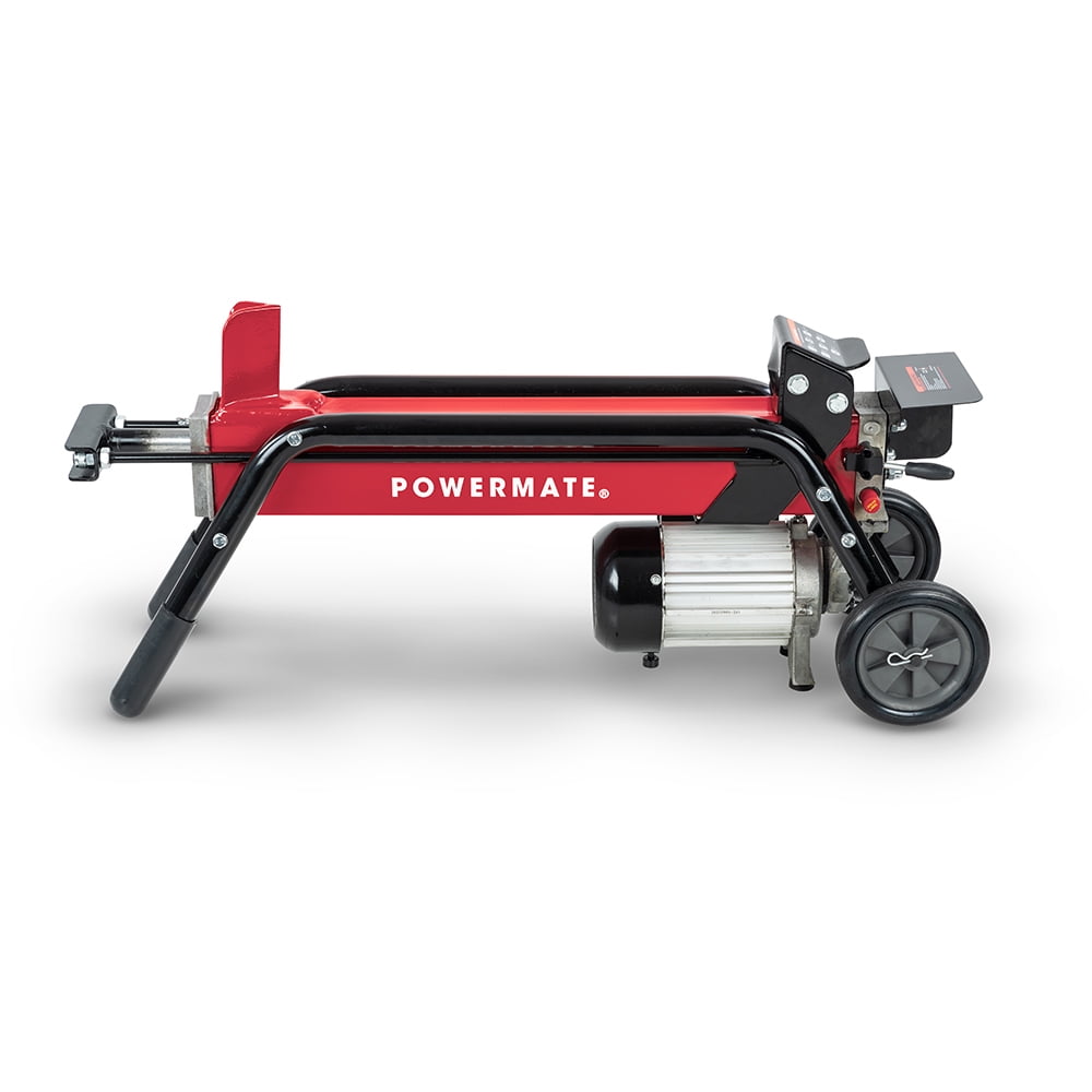 Powermate 5-Ton Electric Log Splitter Heavy-Duty Wood Splitting Tool (Red, 20 in) arwmu