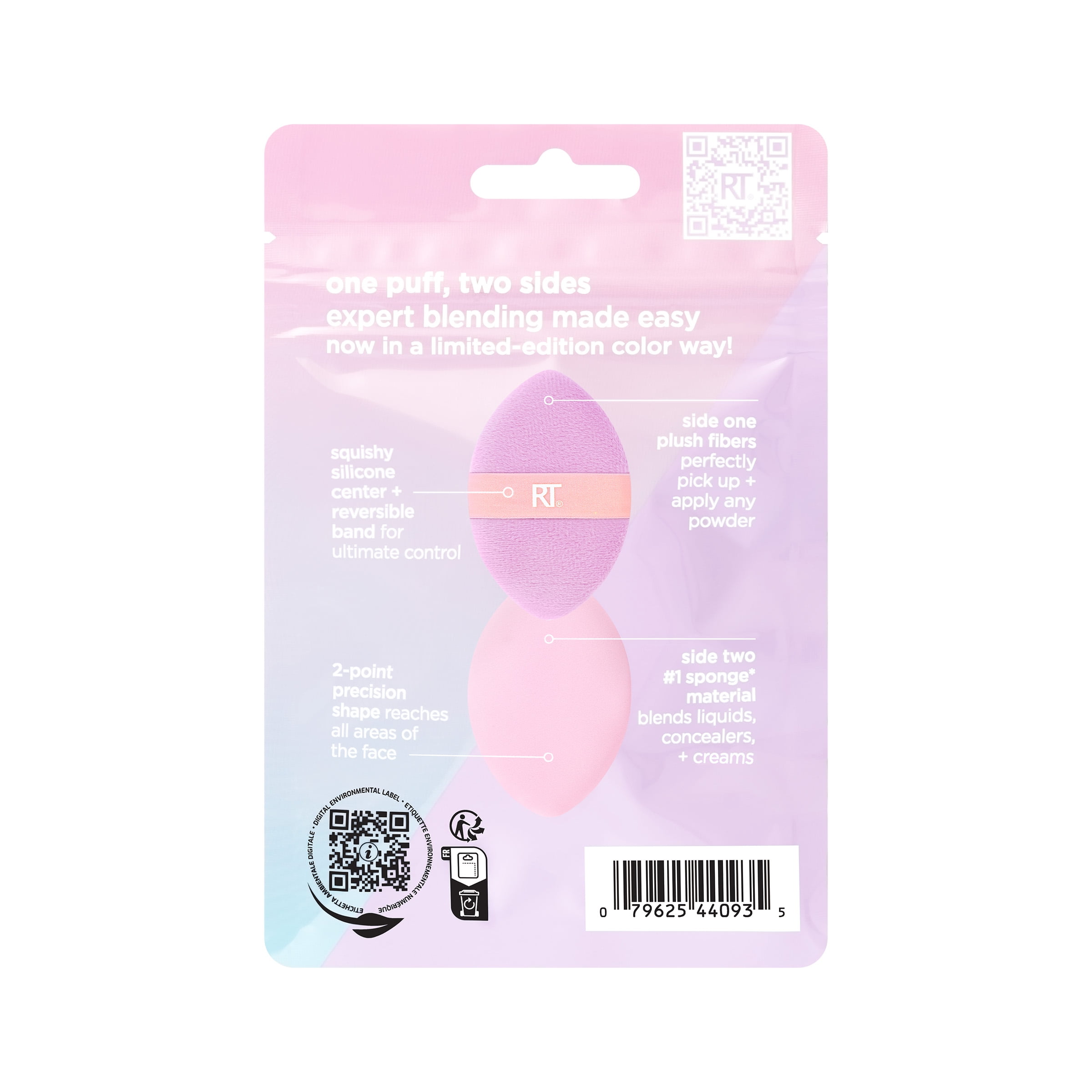 Real Techniques Pastel Pop Miracle 2-In-1 Powder Puff, Dual-Sided Makeup Applicator for Liquid and Powder (Pink, 1 Count) mrls6
