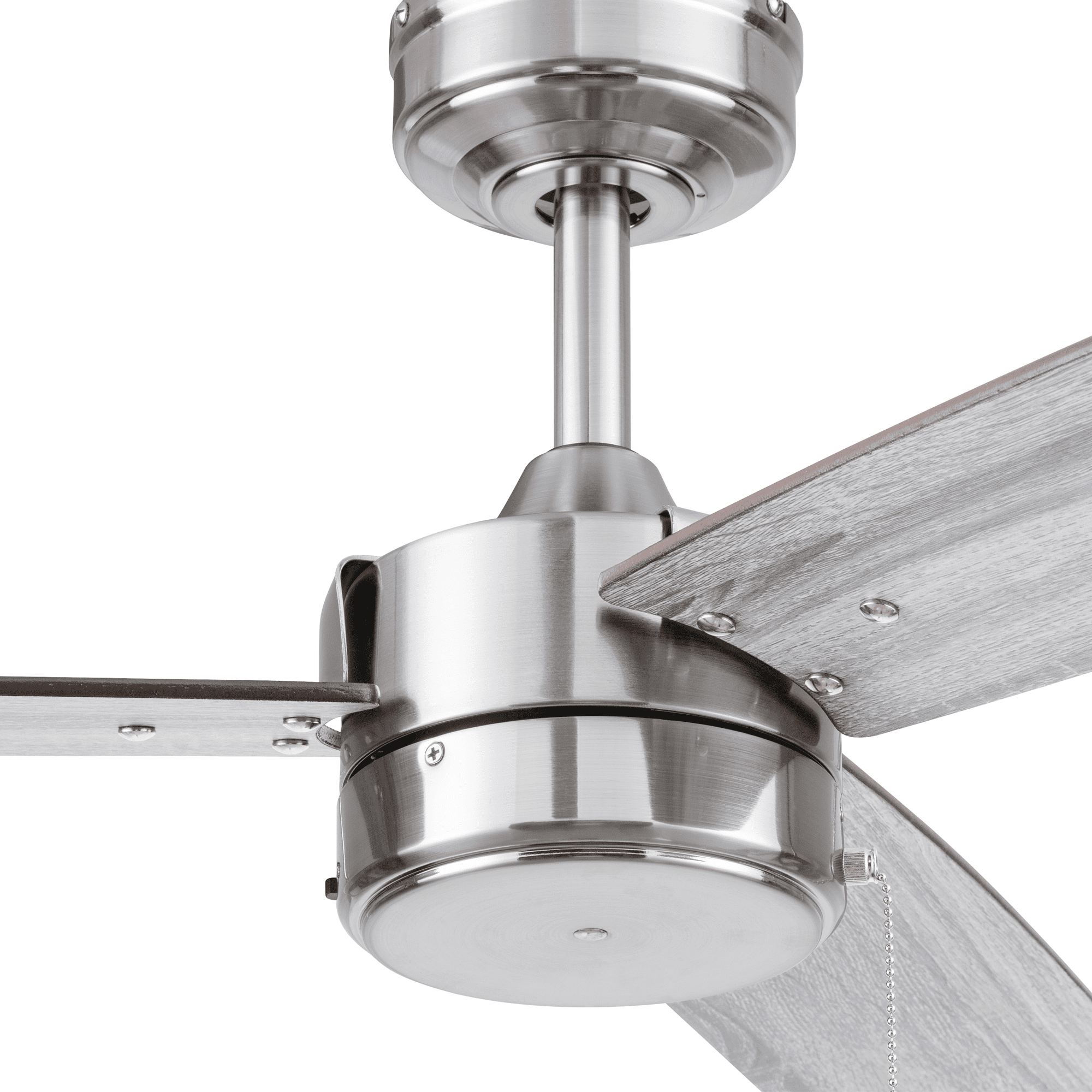 Better Homes & Gardens 52-inch Indoor/Outdoor Ceiling Fan with 3 Blades and Reverse Airflow (Satin Nickel, 52-inch) unlxa