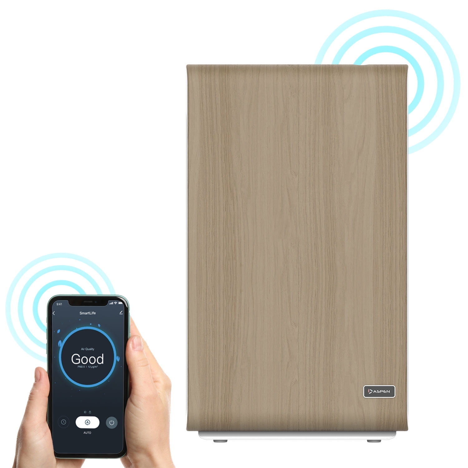 THE ASPEN Smart Air Purifier for Large Rooms, H13 True HEPA Filter with PM2.5 Sensor and App Control (Gold, 1500 sq ft) add6f