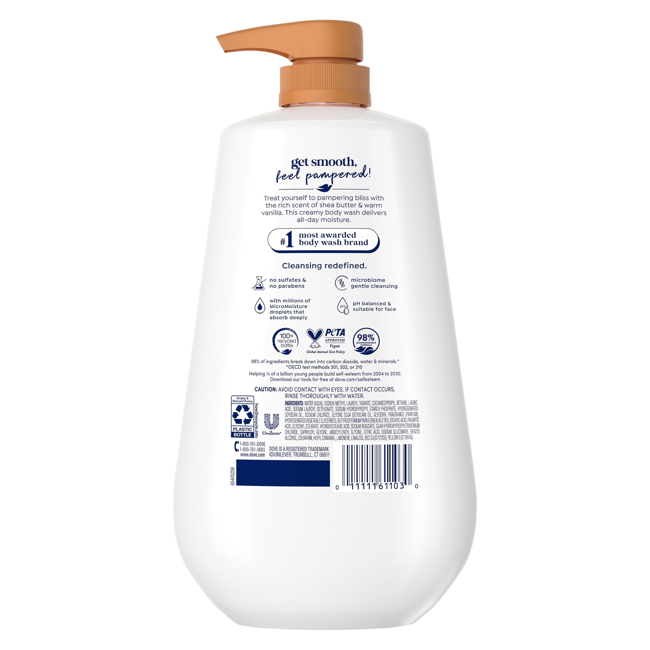 Dove Pampering Shea Butter & Vanilla Moisturizing Body Wash for Soft Skin (30.6 fl oz) vqmik