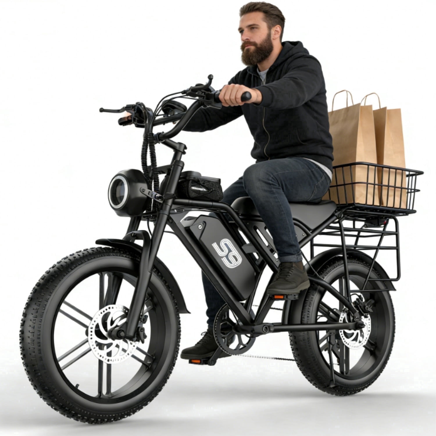 ASKGO Electric Bike for Adults, 750W Fat Tire Off-Road Ebike, 30MPH Speed & 75 Mile Range, Cargo Ebike with NFC Unlock (48V 20Ah) wkgi6
