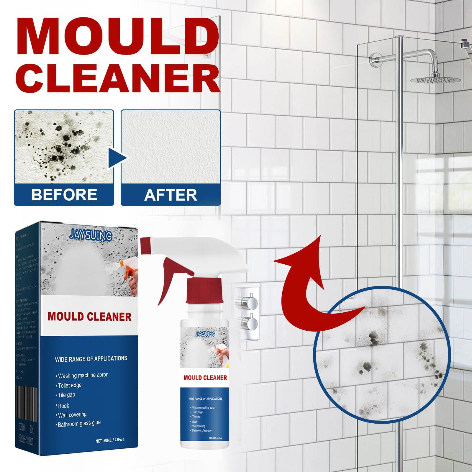 Qocolcyl All-Purpose Wall Cleaner Spray, Deep Cleaning Foam for Mold and Stains (16 fl oz) nzxlj
