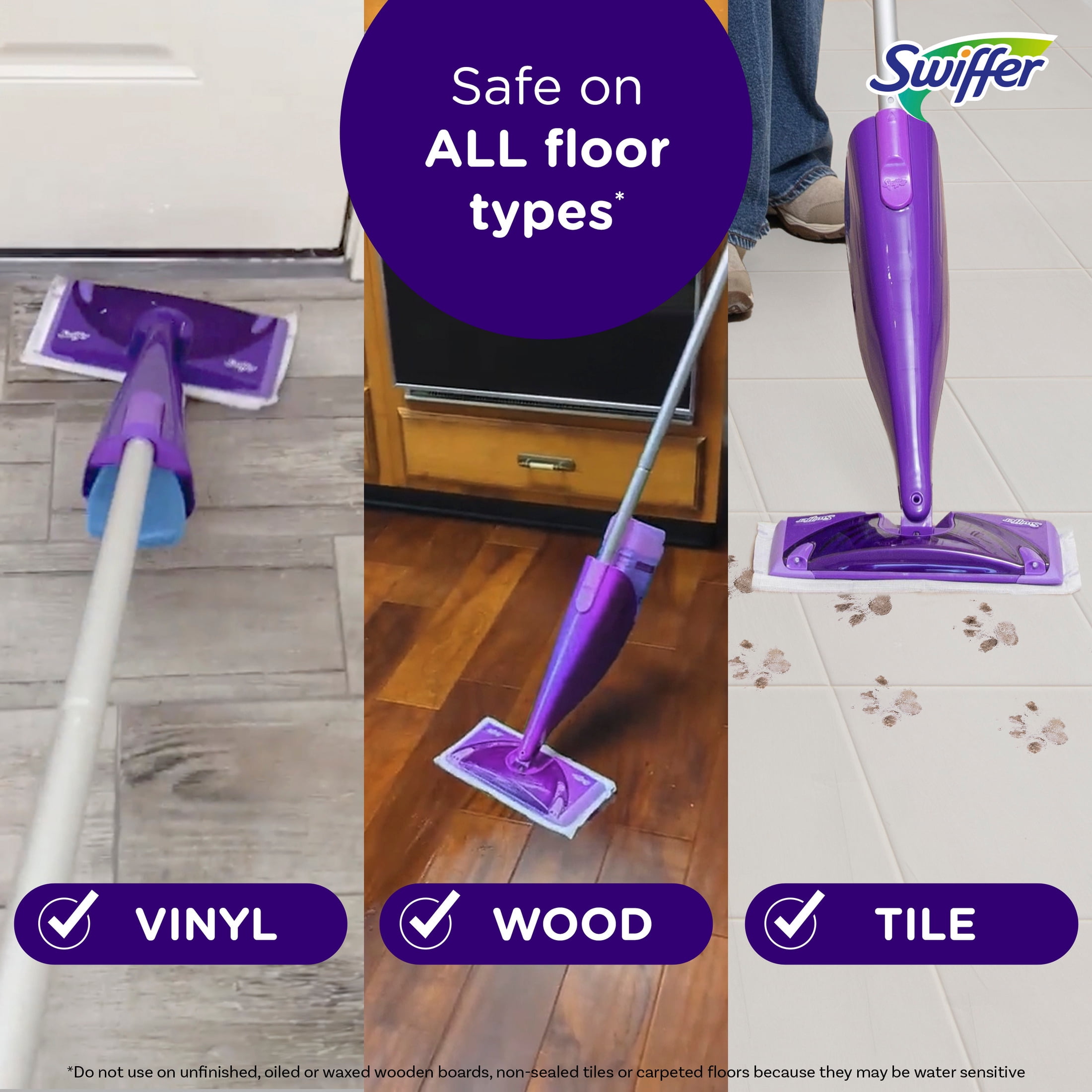 Swiffer WetJet Hardwood Floor Mop Starter Kit with Cleaning Solution and Pads (Unscented, 7-Piece Set) 892ey