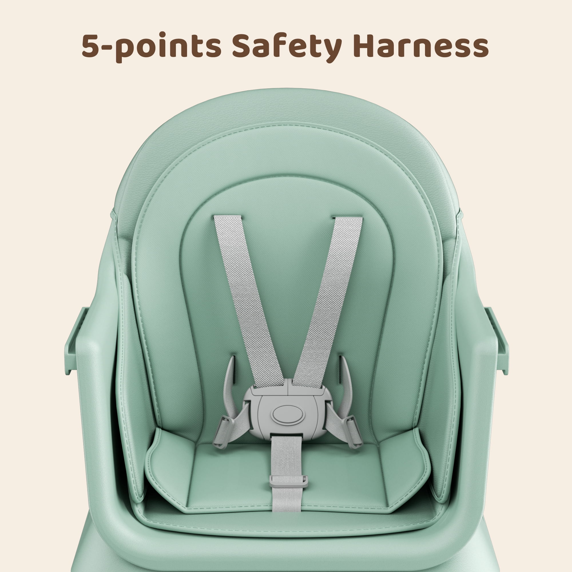 AILEEKISS 8-in-1 Convertible Baby High Chair and Toddler Booster Seat (Green) cjk8r
