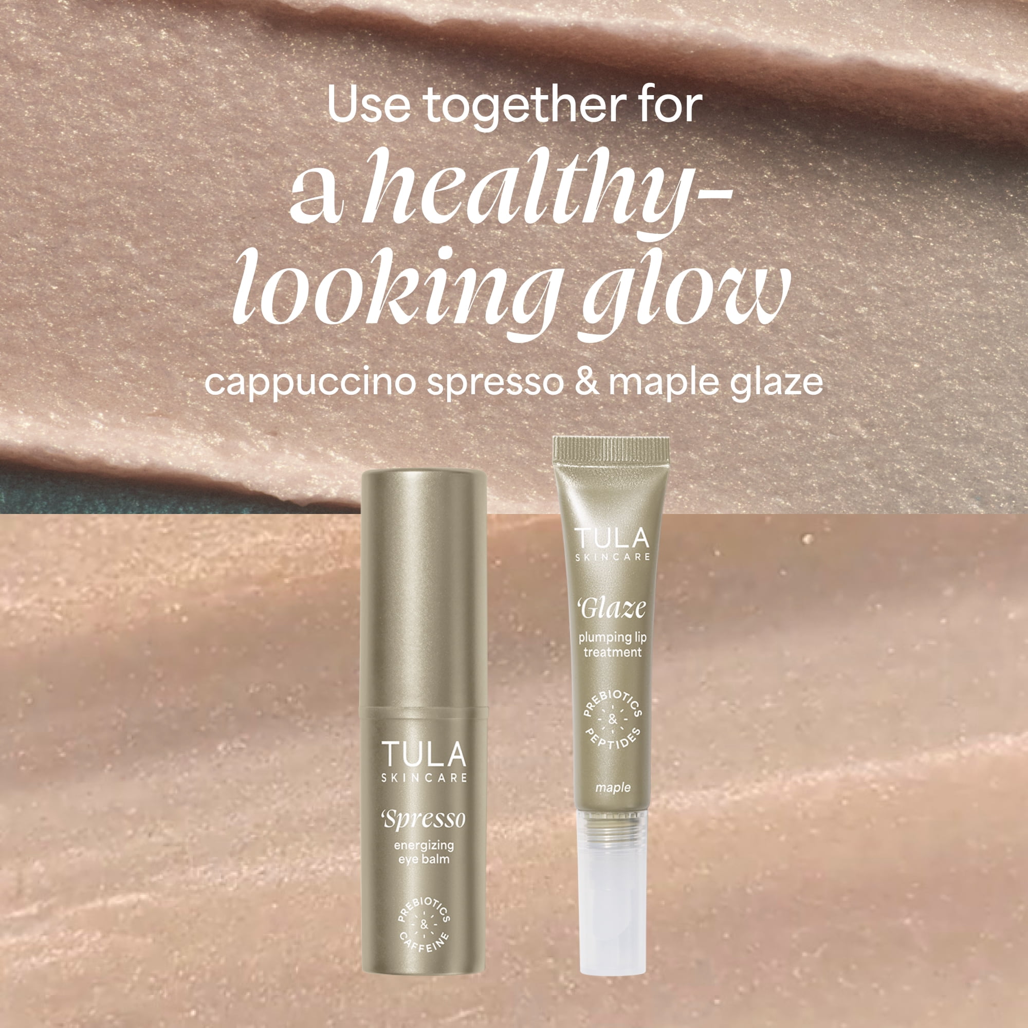 TULA Skin Care Spresso Energizing Eye Balm, Firming Peptide & Collagen Treatment (Gold, 0.35 oz) 4dxs4