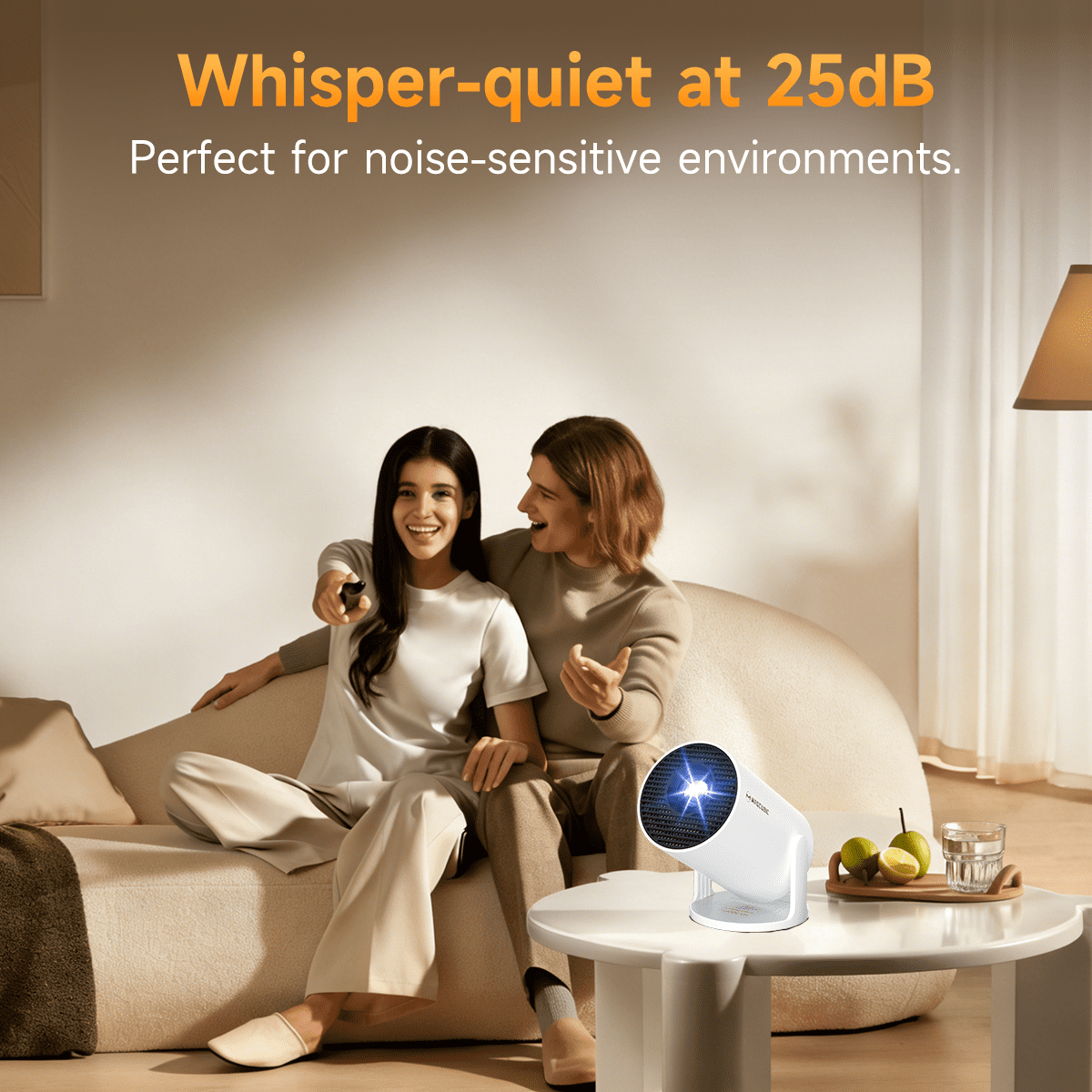 Magcubic Mini Projector 1080P WiFi 6 Portable Home Theater Projector (White, 1 Unit) yfzxn