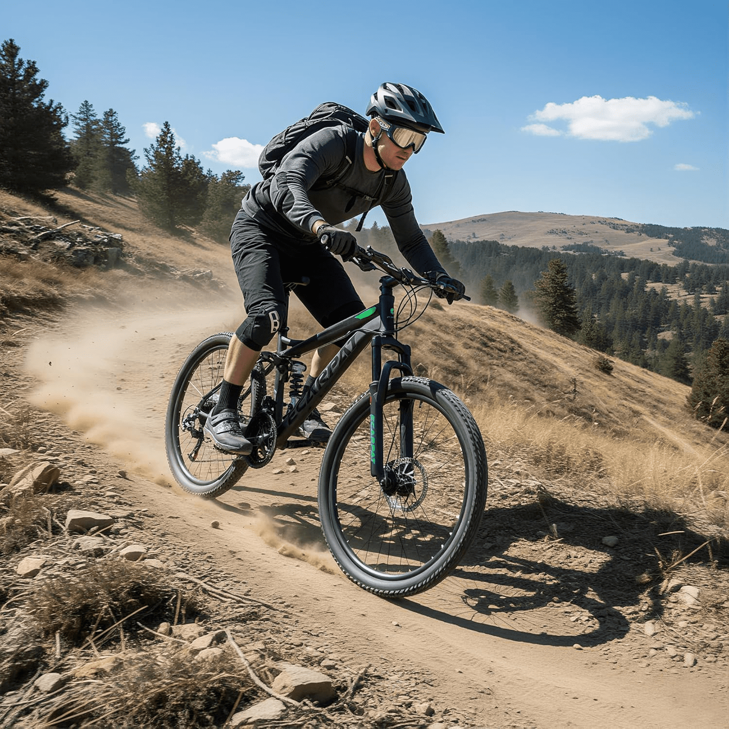 ESRIDOM 24 in Mountain Bike, 21-Speed Full Suspension MTB with Dual Disc Brakes (Grey, 24 in) 08fi8