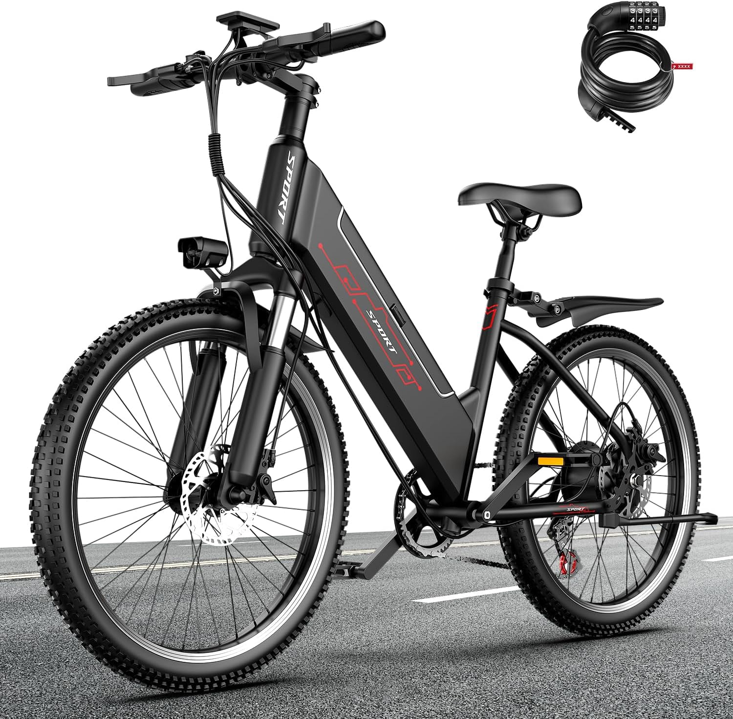 AVBDJOY Electric Bike for Adults, 1500W Peak Motor E-bike with 48V 12Ah Removable Battery (Black, 26 in) ihmv9