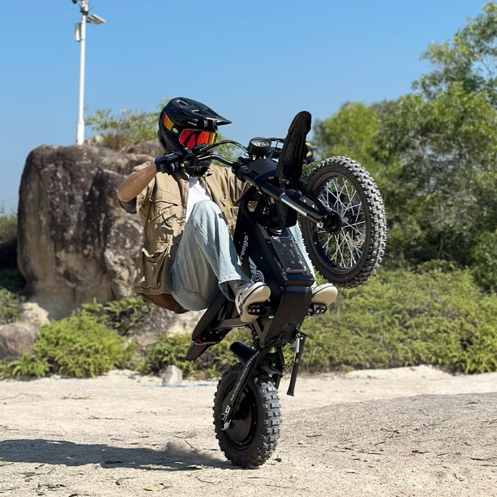 Freego X0 Electric Mountain Bike, High-Performance Off-Road E-Bike with 3600W Motor (Black, 60V 23Ah Battery) ua03g