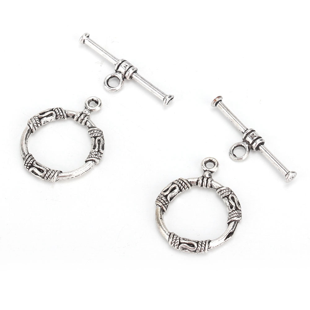 Eotvia Vintage Toggle Clasp Jewelry Findings for Necklace and Bracelet Making (Silver, 20 Pieces) qqz94