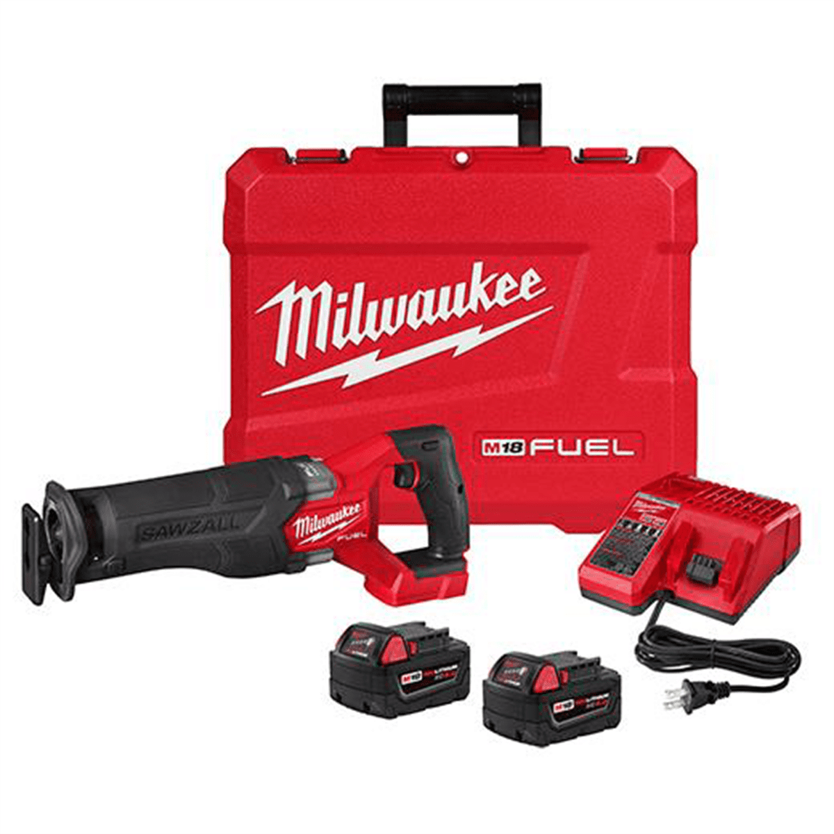Milwaukee M18 FUEL SAWZALL Reciprocating Saw Kit (Brushless, Cordless, 1.25 in Stroke) (2-Battery Kit) 1q1oa