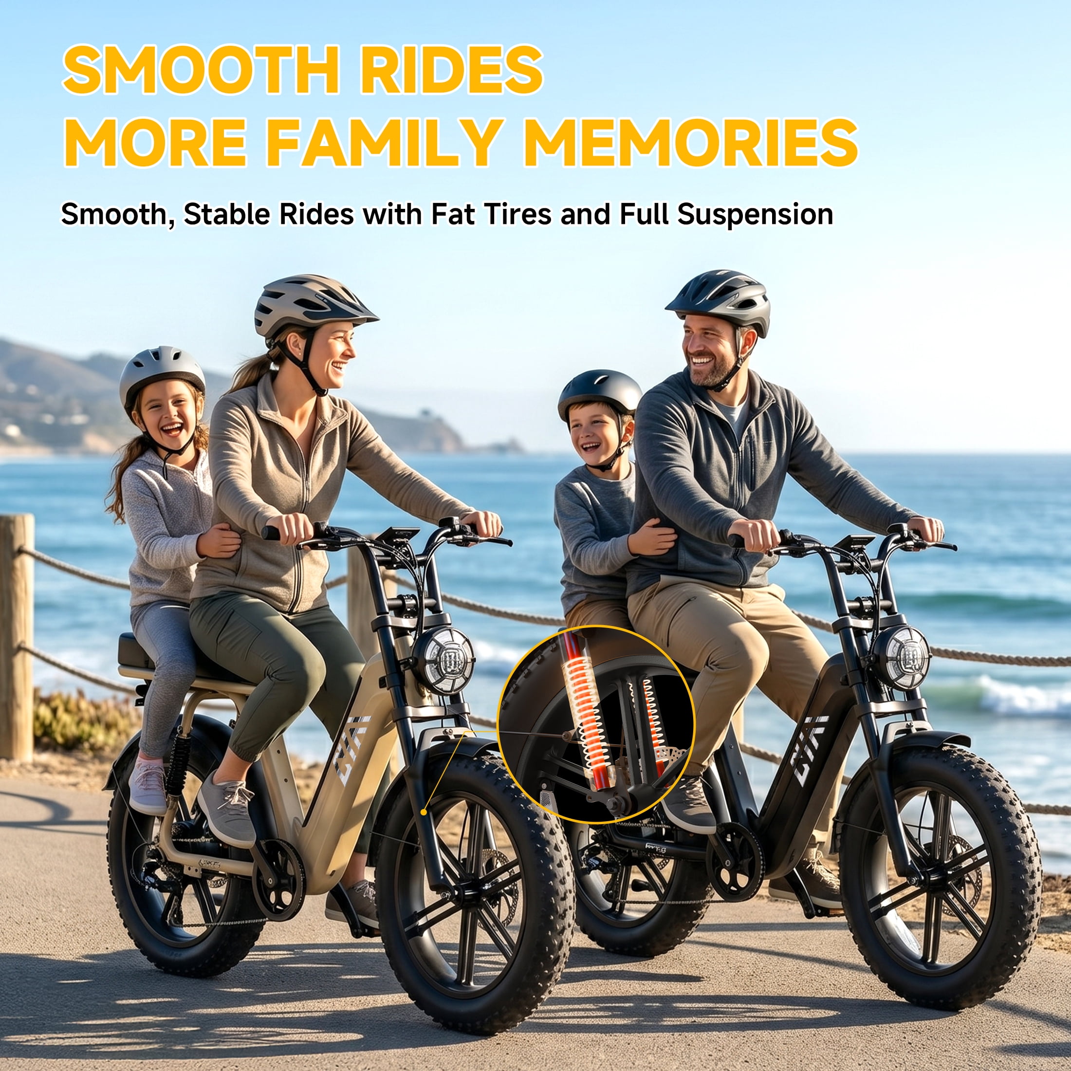 TST Electric Bike for Women, 750W Motor, 48V 15Ah Battery, 20 in x 4 in Fat Tire, Full Suspension (Black) hbfl2