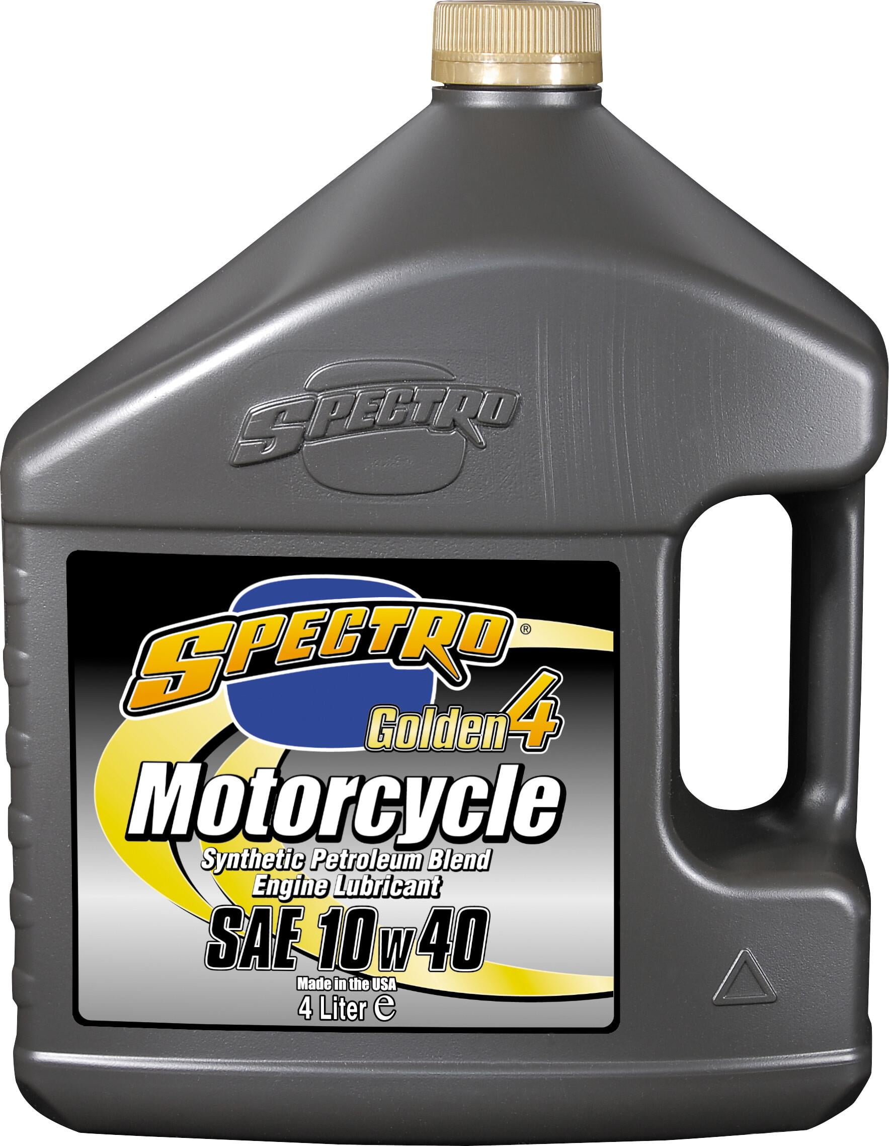 Spectro Golden 4 Synthetic Petroleum Blend Motorcycle Engine Lubricant 10w40 (135.27 fl oz) i5d2e
