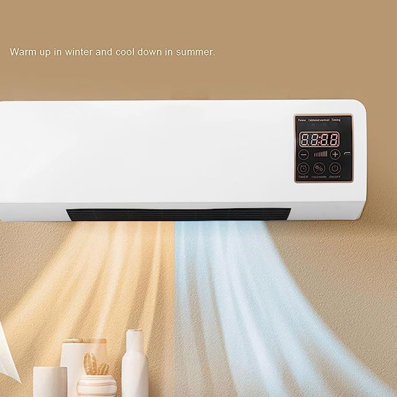 VBODN Wall Mounted Electric Heater and Cooling Fan (12000 BTU, 450 Sqft) rni5t