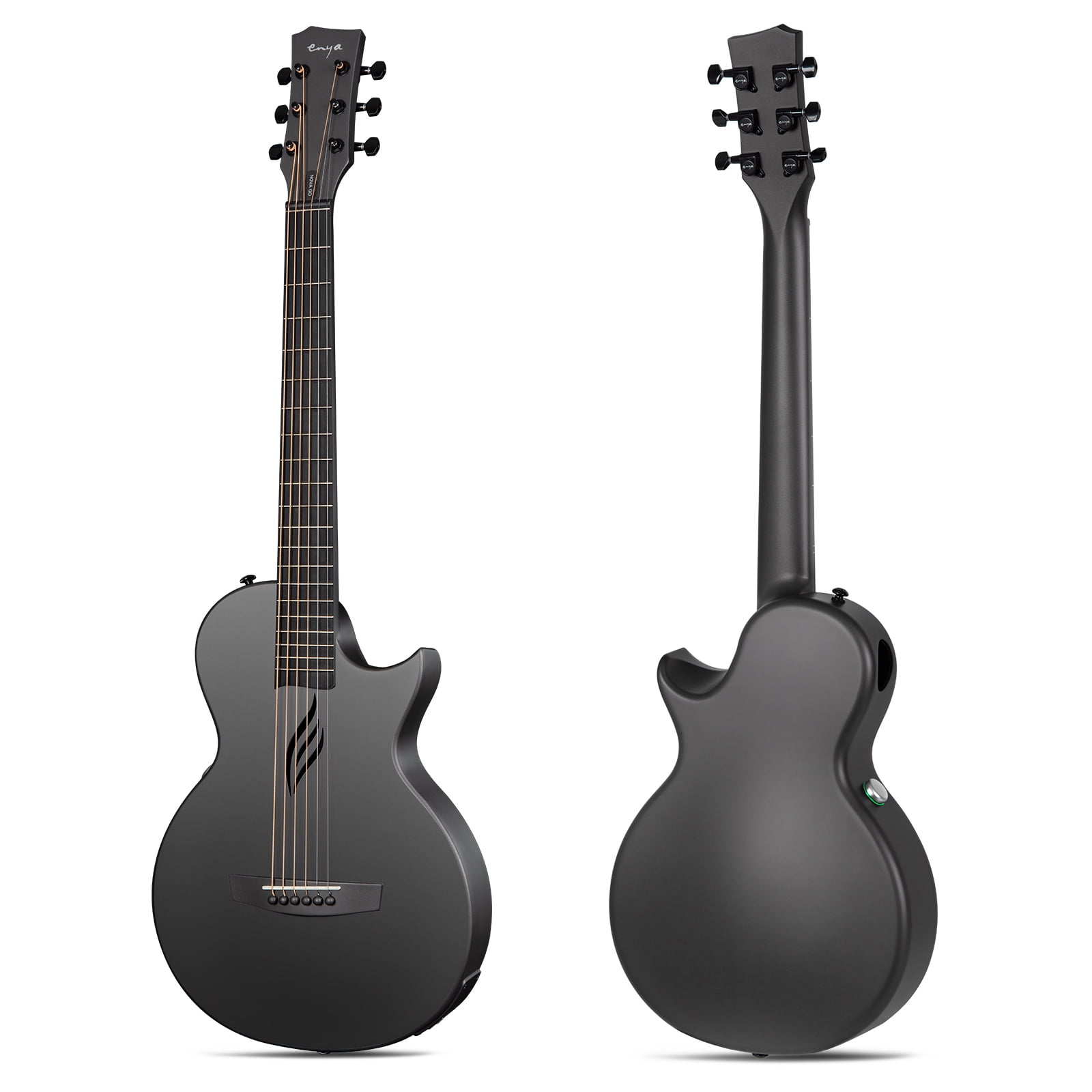 Enya NOVA Go SP1 Carbon Fiber Acoustic Electric Guitar with Smart AcousticPlus System (Black, 35 in) mf12q