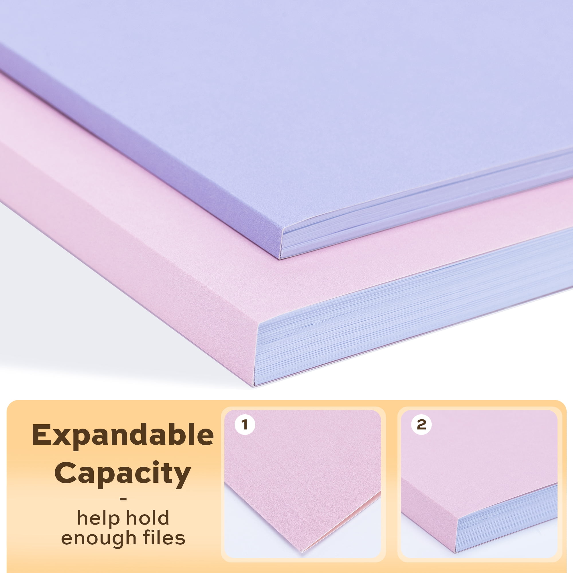 Deli File Folders (10 Pastel Colors, 100 Pack) Letter Size 8.5 x 11 in, 1/3-Cut Tabs for Office and School Organization ra3vw