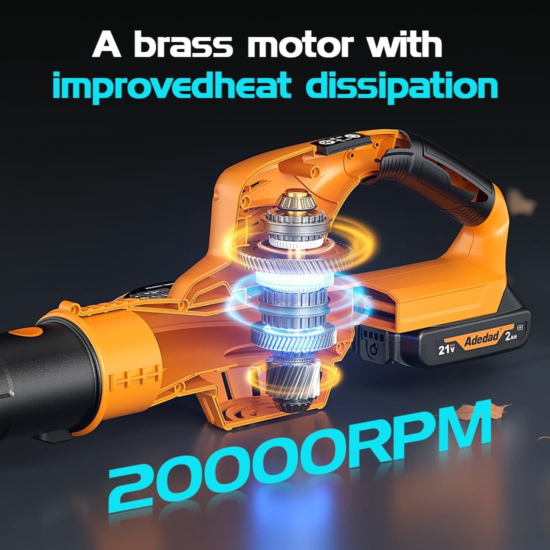 Adedad 20V Cordless Leaf Blower, 150MPH Handheld Electric Yard Blower with Dual Batteries and Charger (Black, 3.3 lb) 0qn1z