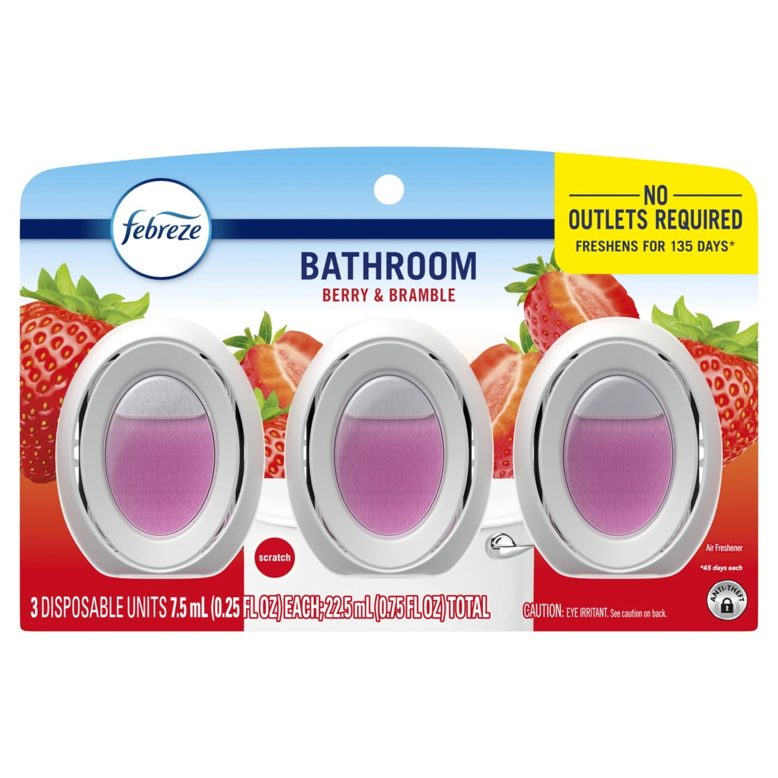 Febreze BATH Air Freshener Berry & Bramble (Berry & Bramble, 0.25 fl oz, 3 Pack) iwc6z