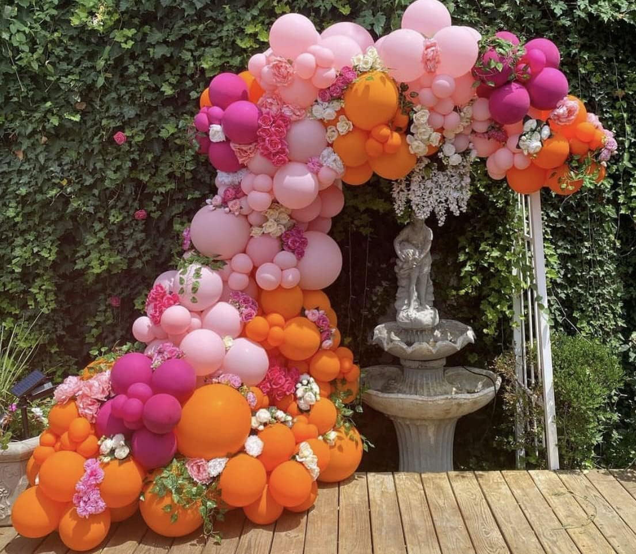 Generic Balloon Garland Arch Kit (161 Pieces, Pink and Orange, 18 in to 5 in Assorted Sizes) twmaz