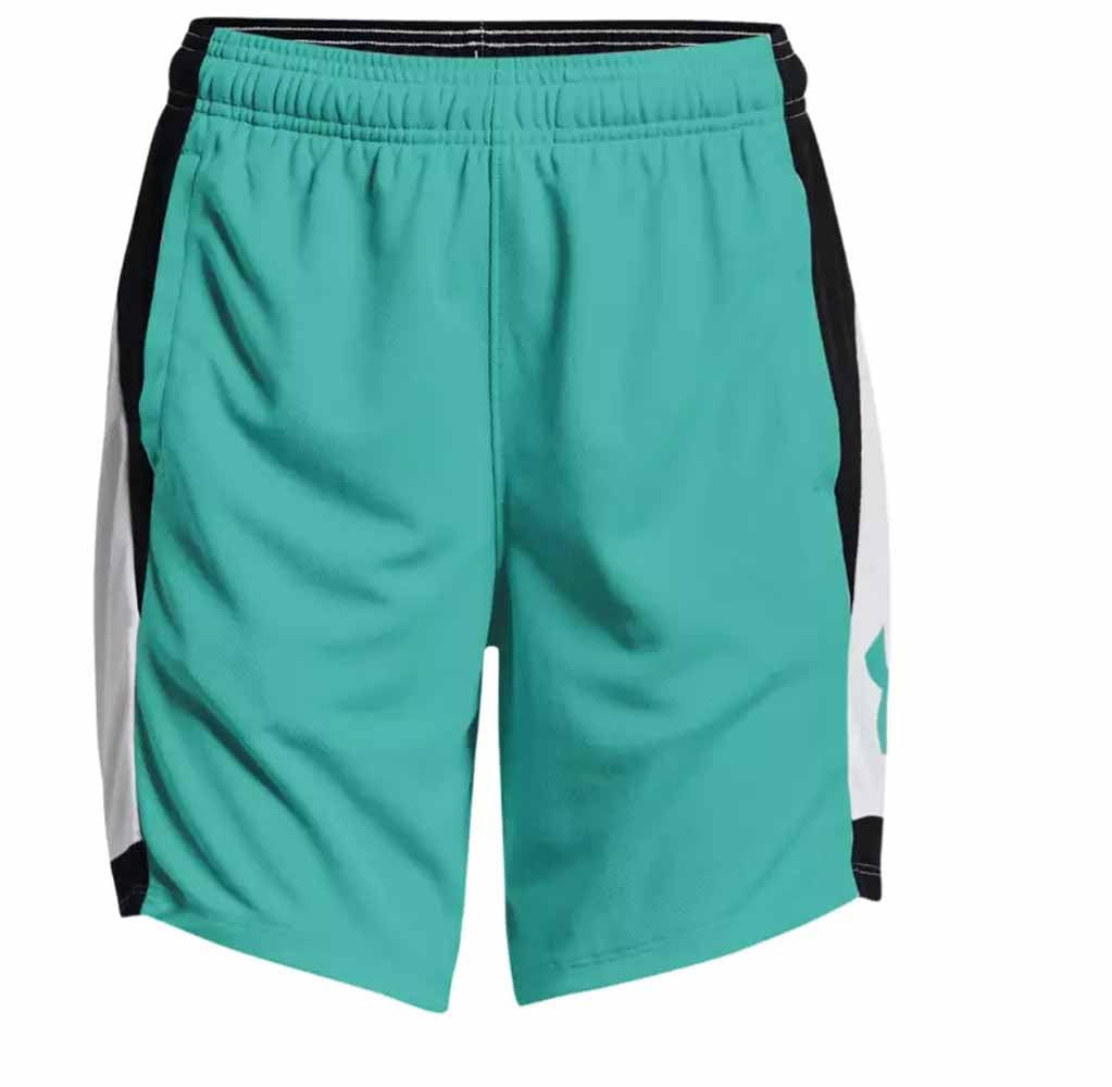 Under Armour Baseline Basketball Shorts Moisture-Wicking Athletic Apparel (White/Teal, X-Large) 61cbm