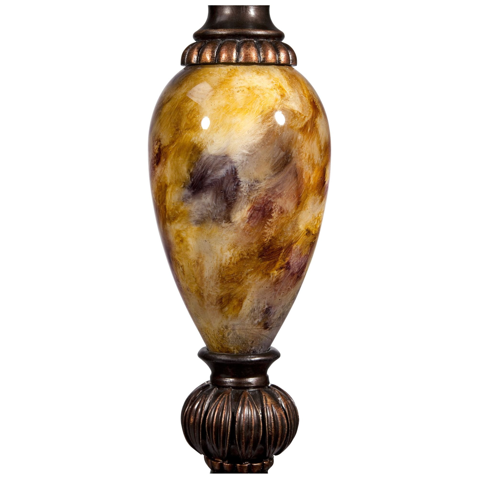 Kathy Ireland Vintage Table Lamps Set of 2, Aged Bronze Marbleized Finish with Off-White Oval Shade (30 in) zavfc