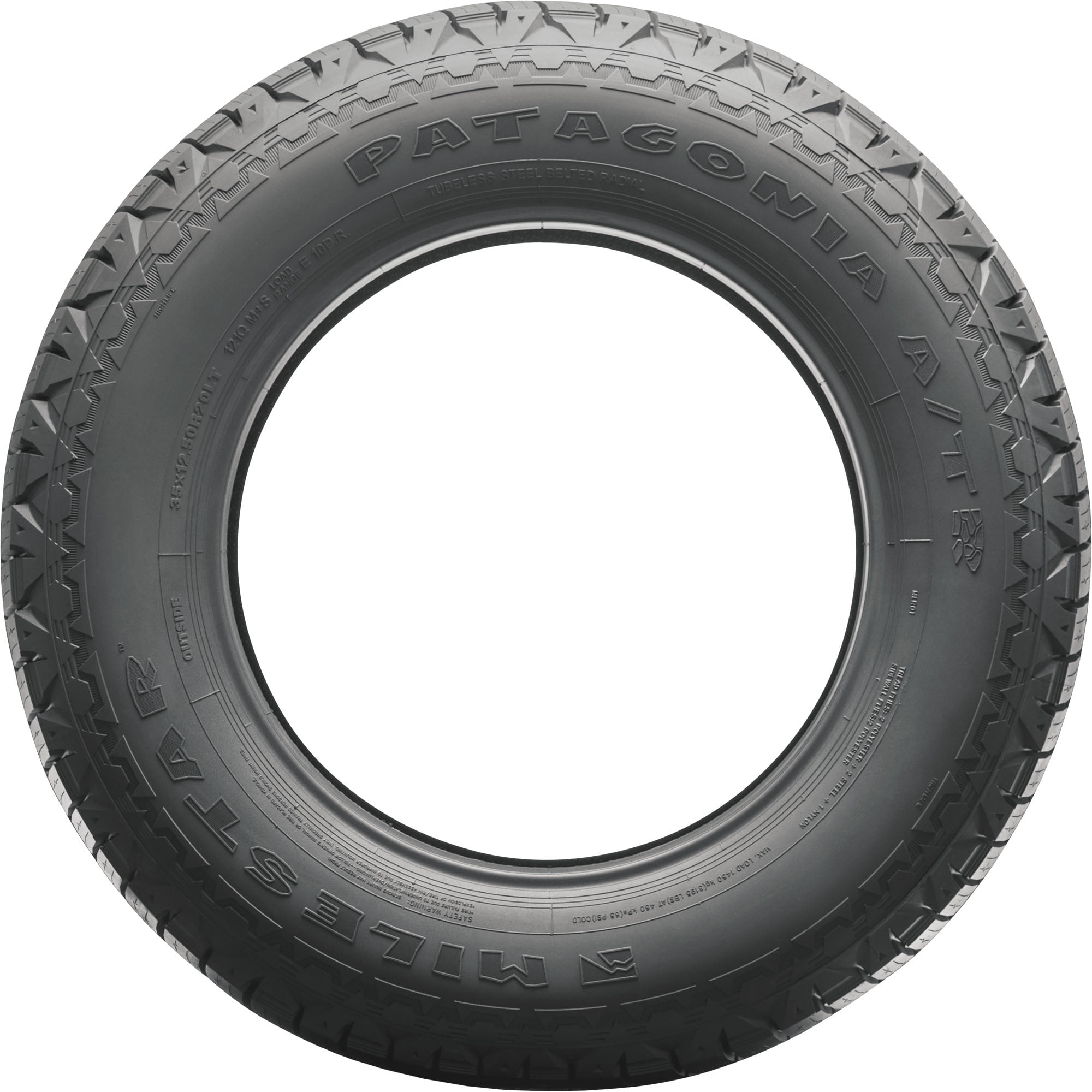 Milestar Patagonia A/T R All-Terrain Light Truck Tire (Black Sidewall, LT35x12.50R18) tya88