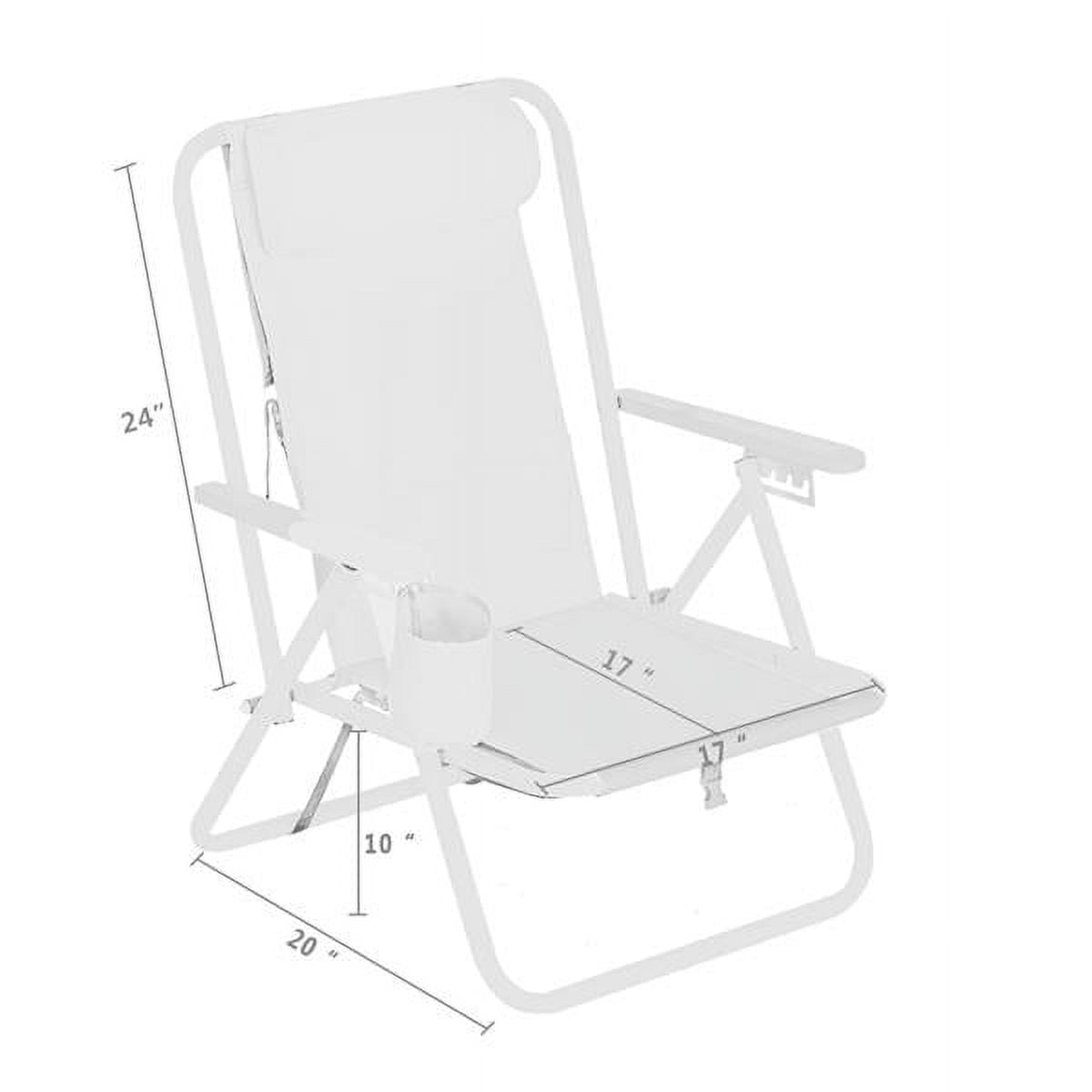 Generic Portable Folding Beach Chair with Adjustable Headrest and Cup Holder (Blue, 30 in x 23 in x 25 in) yyqbv