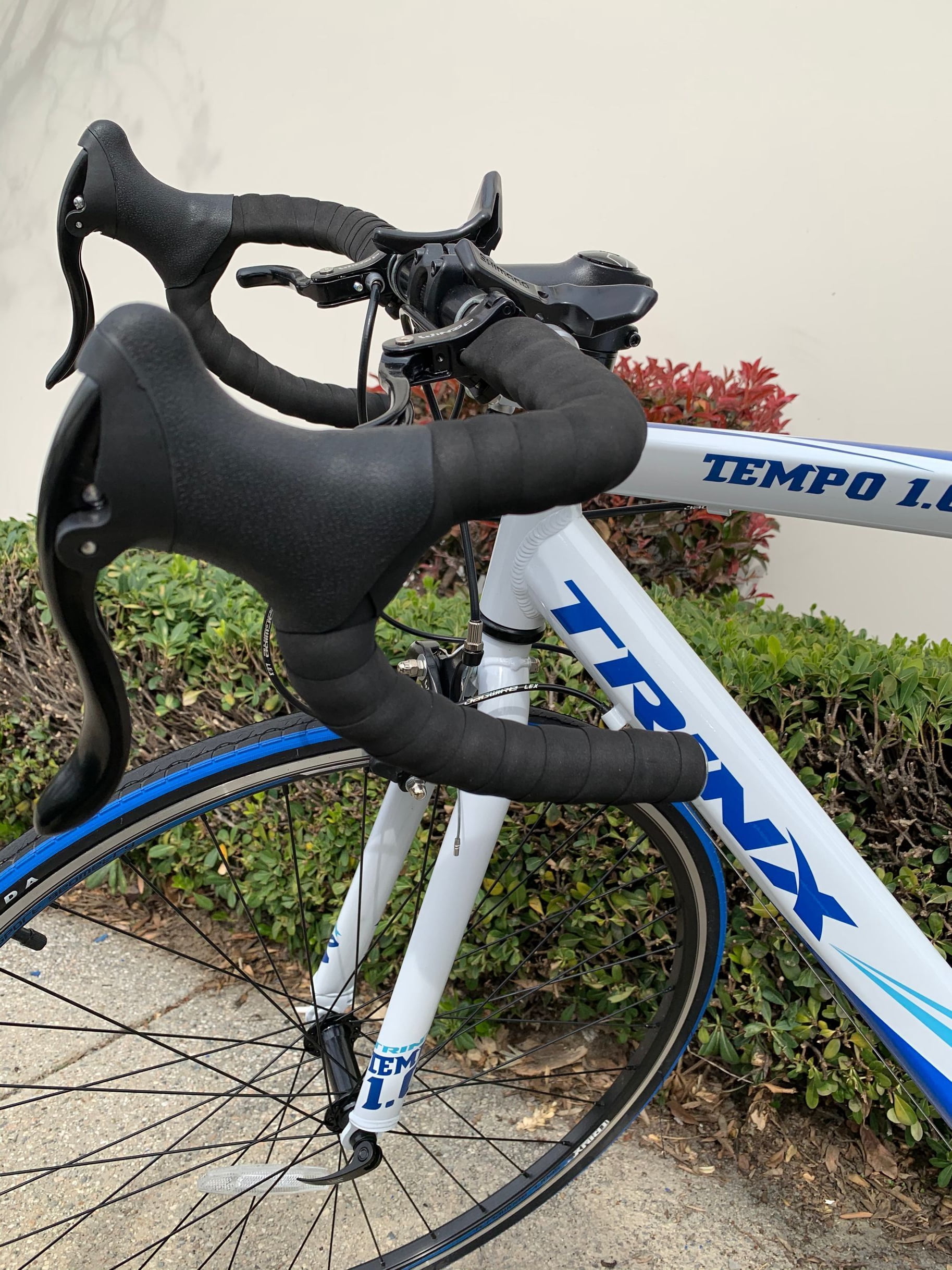 Trinx TEMPO1.0 Road Bike Shimano 21-Speed Racing Bicycle (Blue/White, 21 in) swucb
