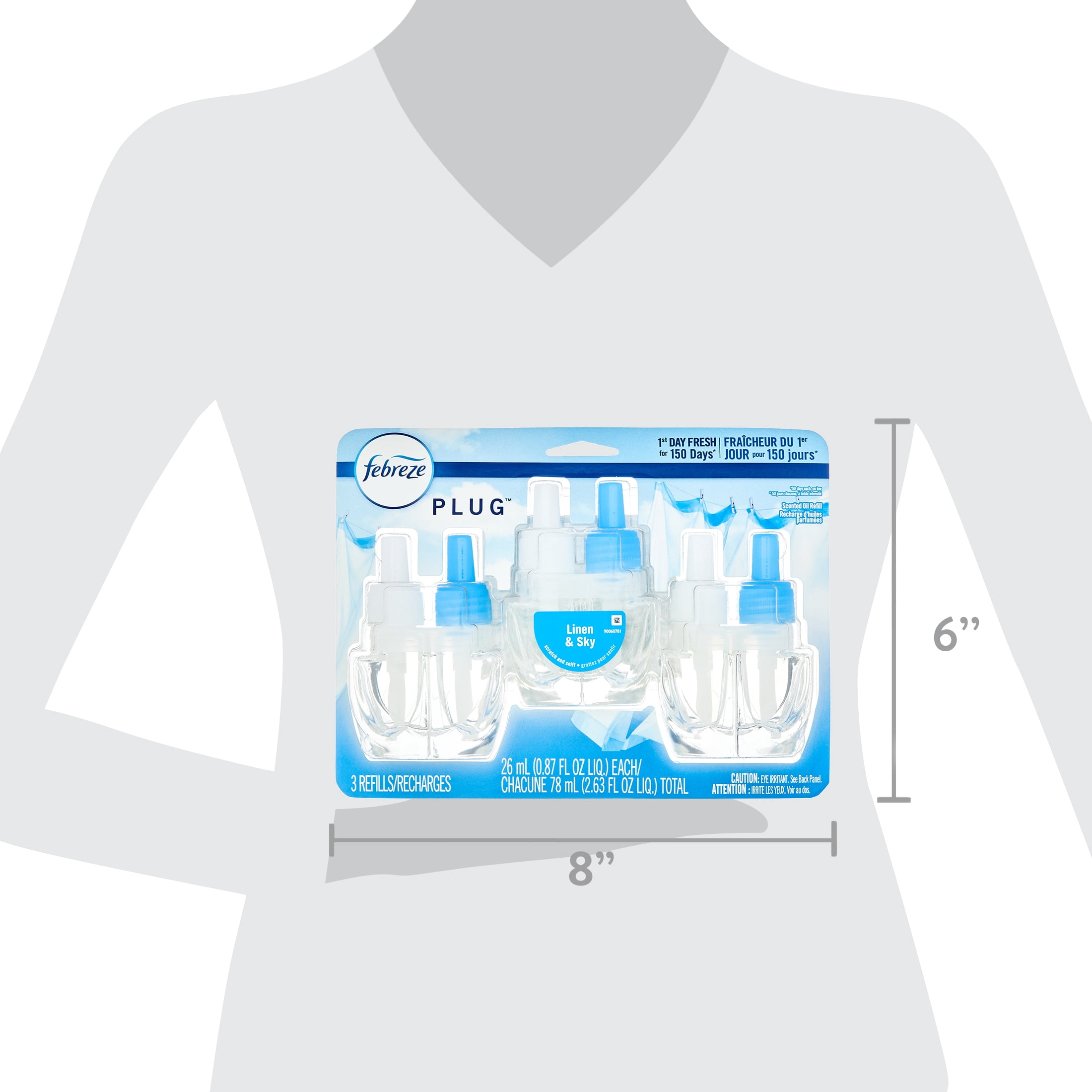 Febreze Odor-Eliminating Plug Air Freshener Refills, Linen & Sky (3 Ct) u8rzf