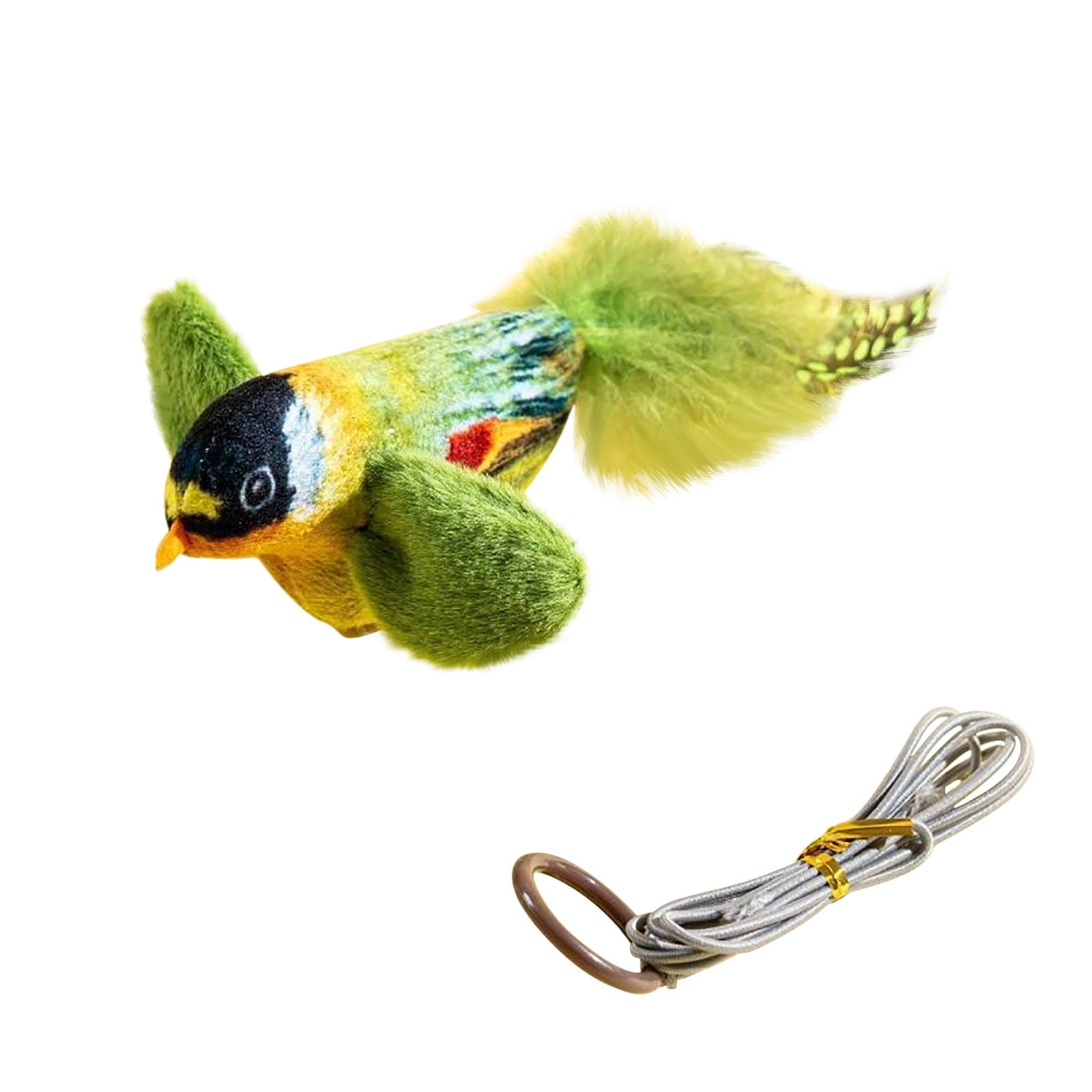 Infidev Interactive Flying Bird Cat Toy, Electric Flapping Wing Simulation Sparrow with Chirping Sound (Green, 1 Pack) 8y2wb