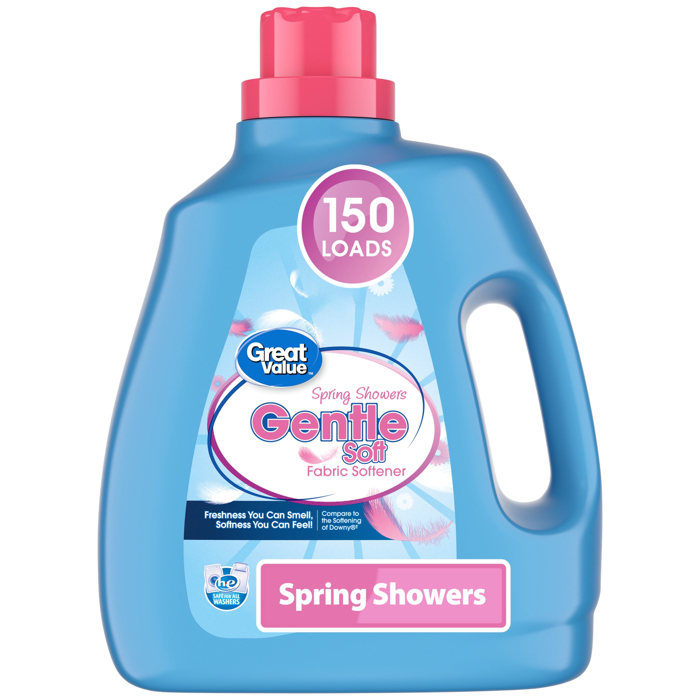 Great Value Fabric Softener, Spring Showers Scent, Wrinkle-Reducing Formula (111 fl oz) 9julg