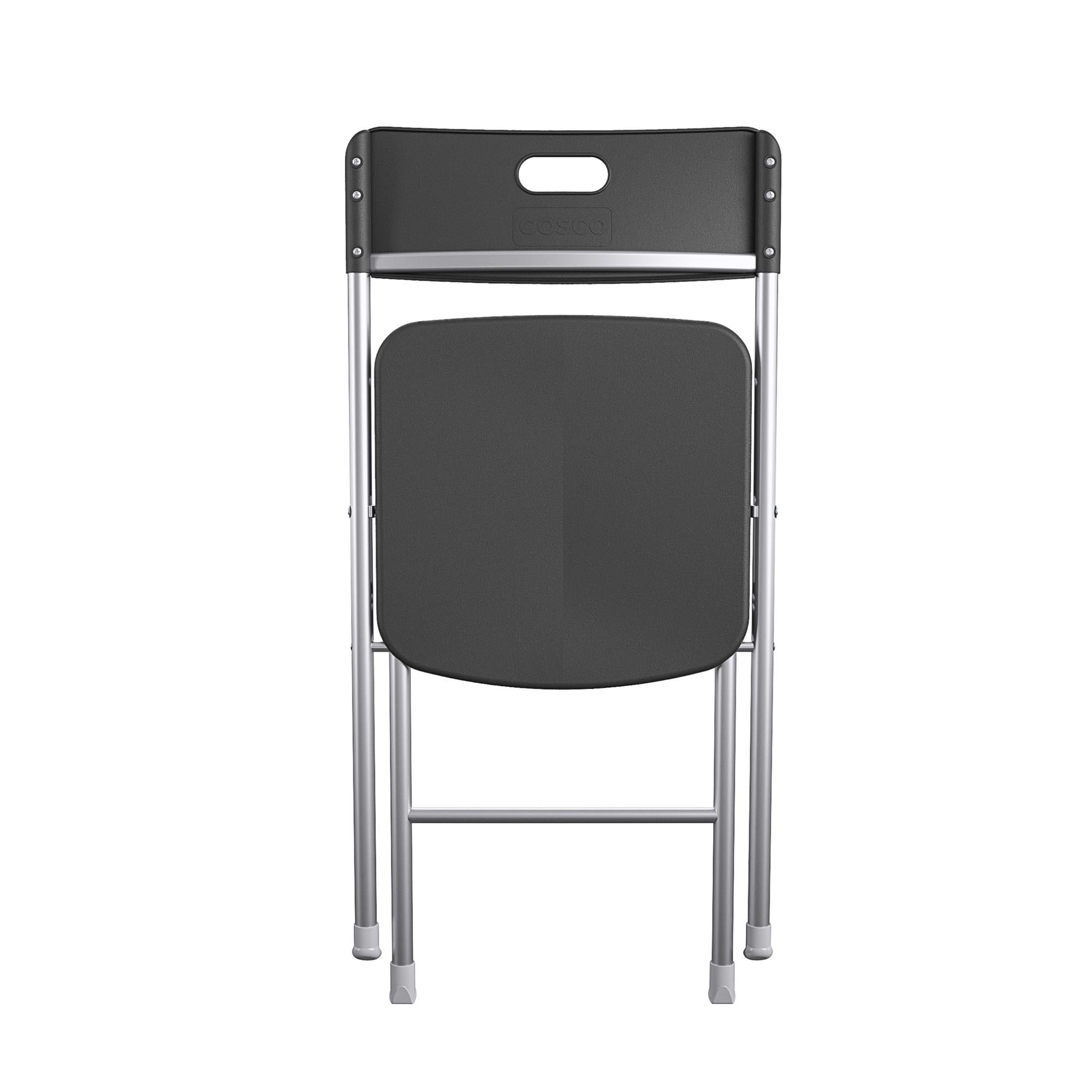Mainstays Resin Seat & Back Folding Chair, Durable Indoor Outdoor Seating (Black, 4-Pack) u9vfd