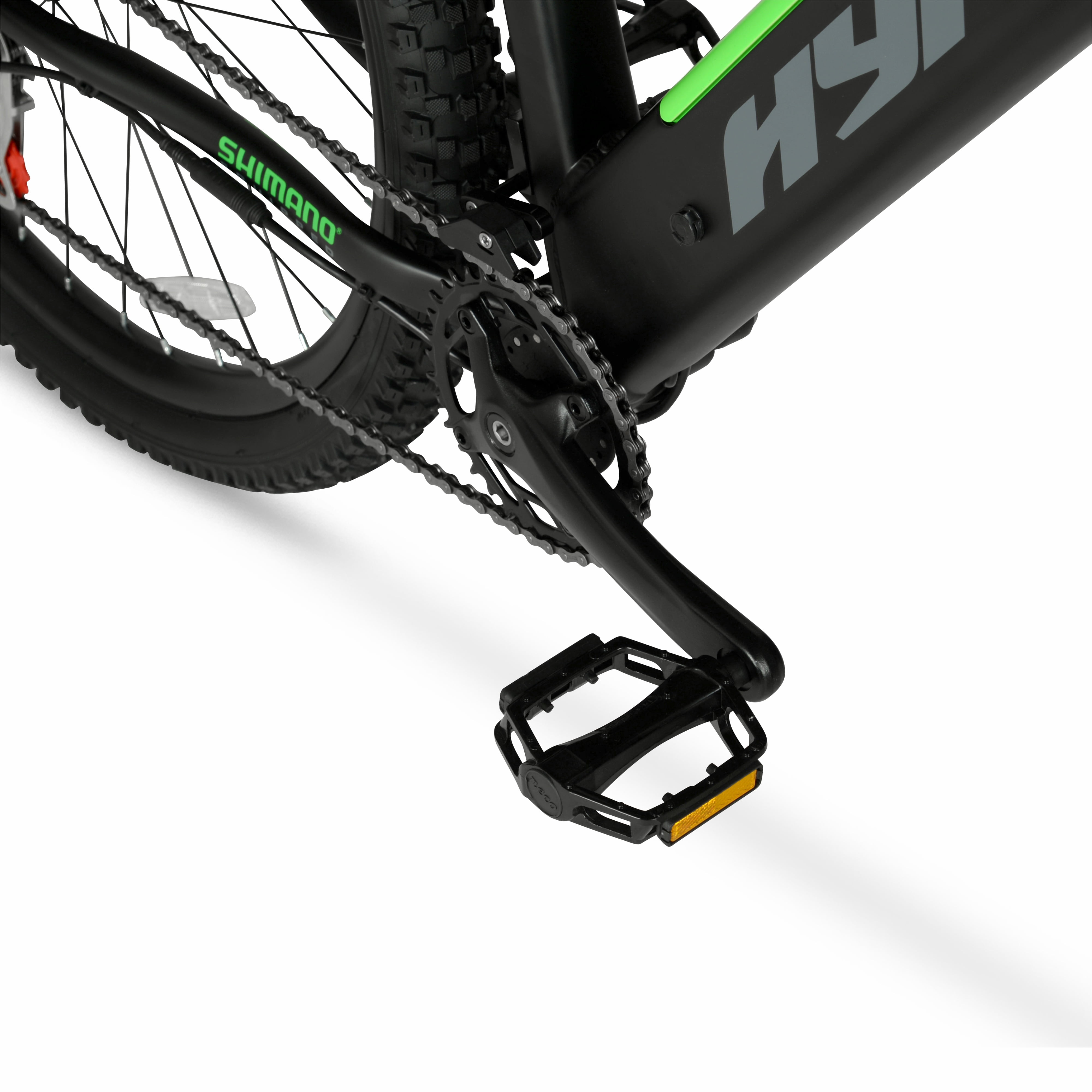Hyper Bicycles 29 in Electric Mountain Bike, 350W Motor, 6-Speed Trail E-Bike (Black, 29 in) 5tser