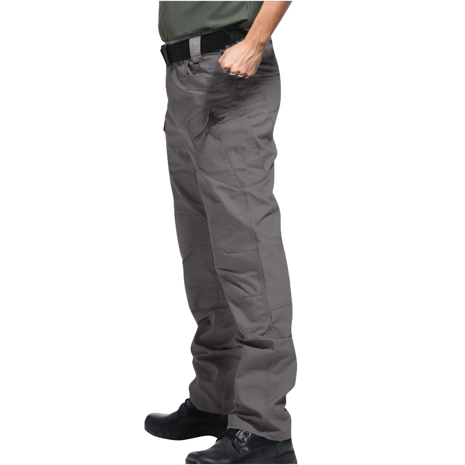 QATAINLAV Men's Tactical Cargo Pants Waterproof Rip-Resistant Outdoor Hiking Trousers (Gray, 4XL) 0bzxf