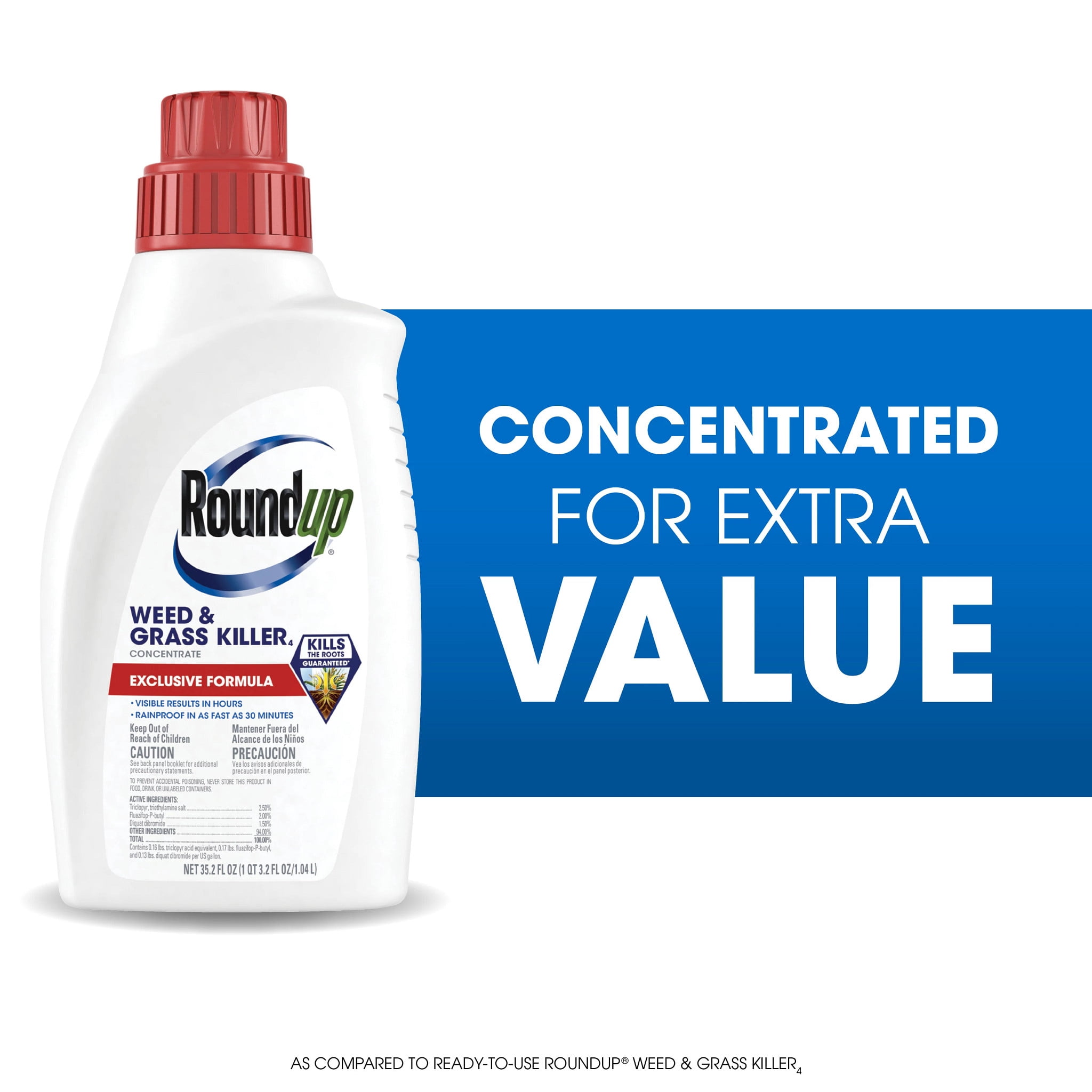 Roundup Weed & Grass Killer Concentrate, Fast-Acting Formula for Garden and Landscape Maintenance (35.2 fl oz) w5u0z