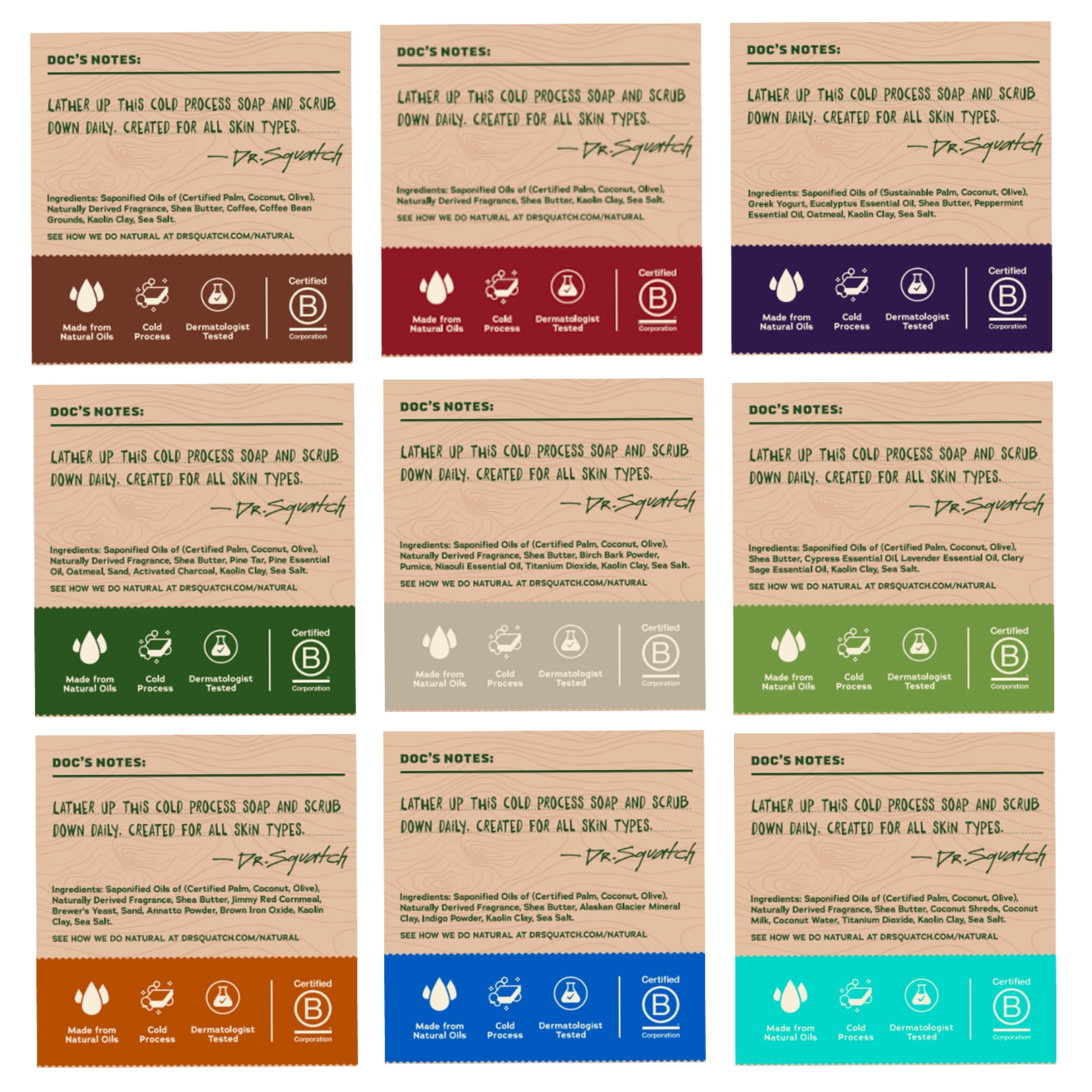Dr. Squatch Men's Natural Bar Soap Variety Pack, Cold Process Skin Care (9 Pack, 5 oz each) 9h65f - Image 8