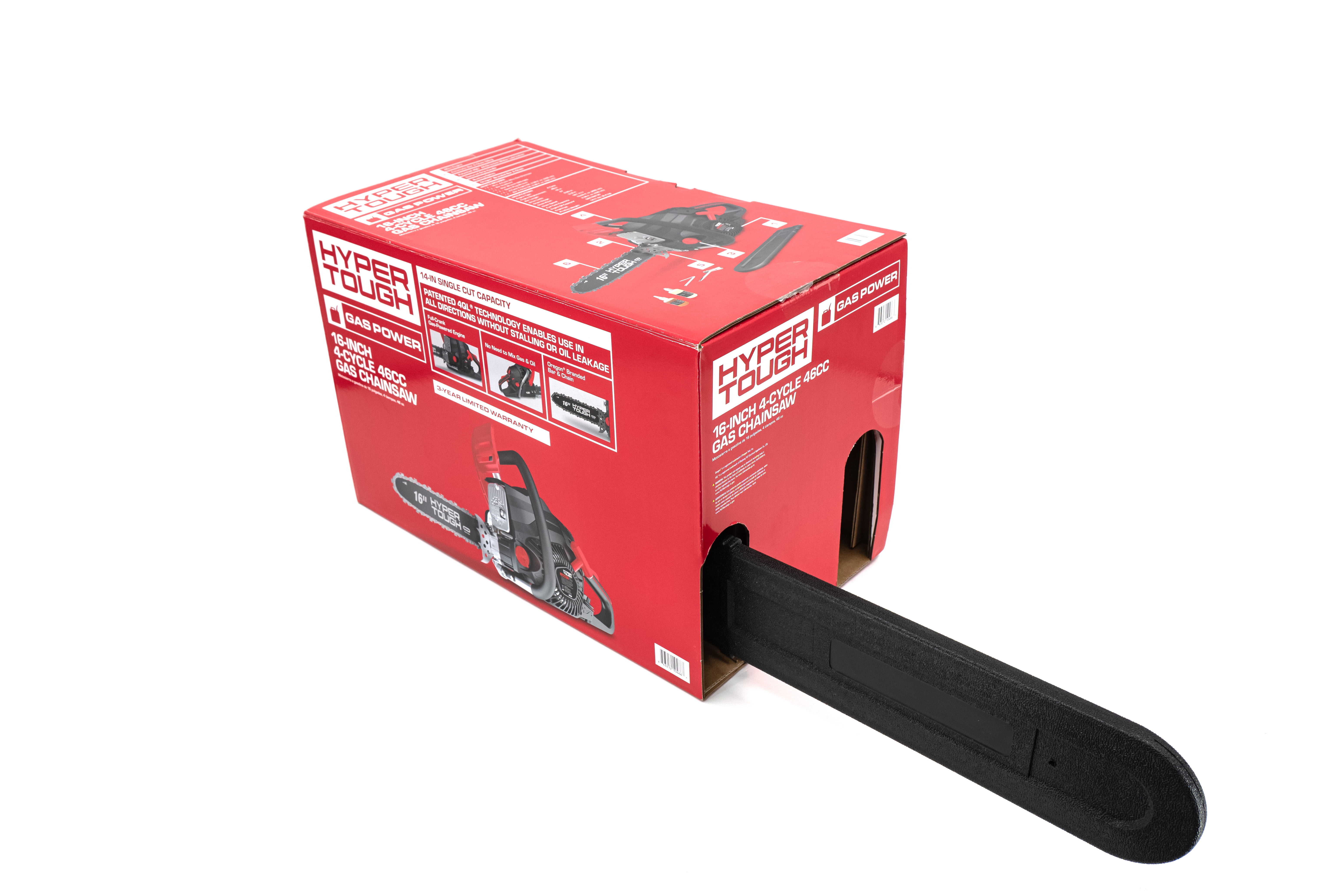 Hyper Tough 16 in 46cc 4-Cycle Gas Powered Chainsaw (Red, 16 in) h7dup